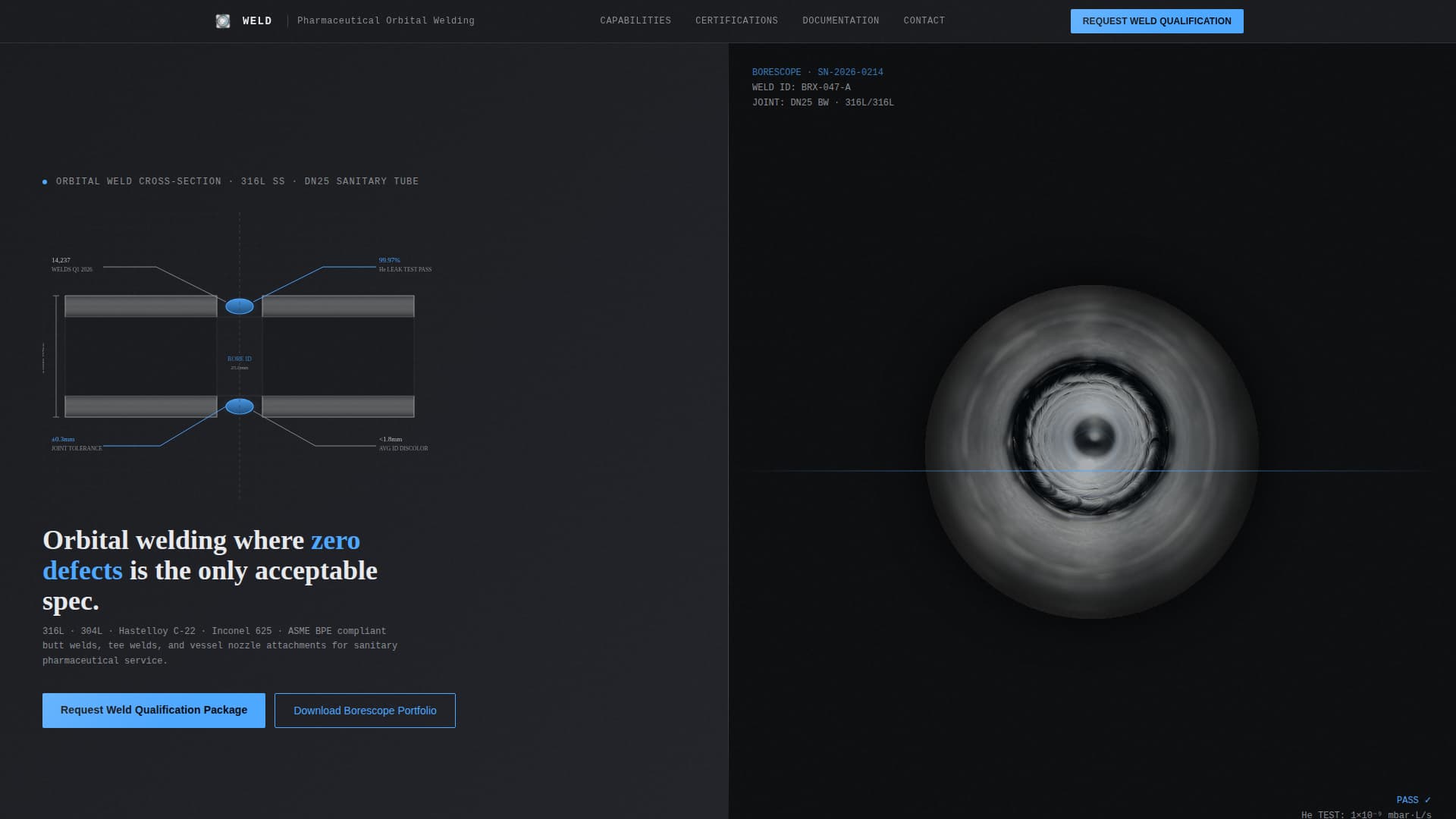 Weld - Precision Pharmaceutical Landing Page Template