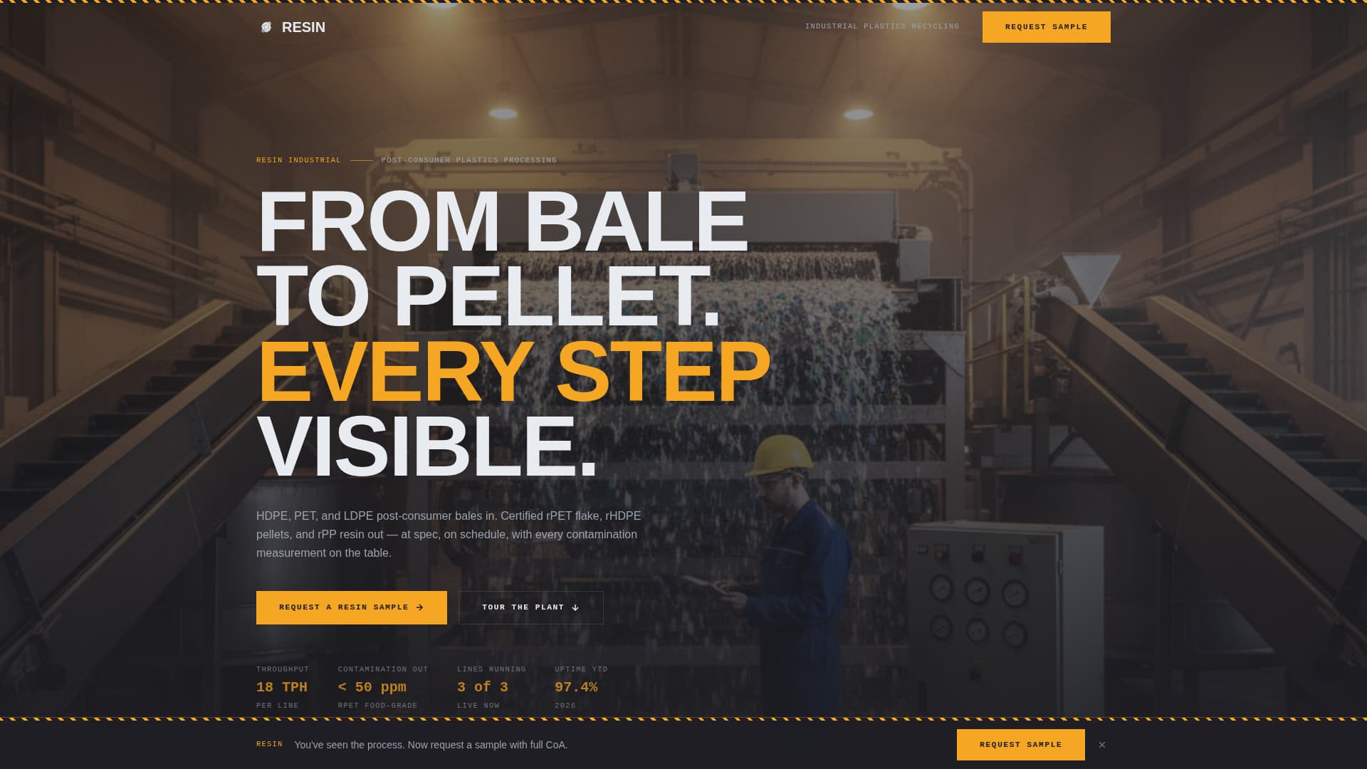 Resin - Industrial Recycling Landing Page Template