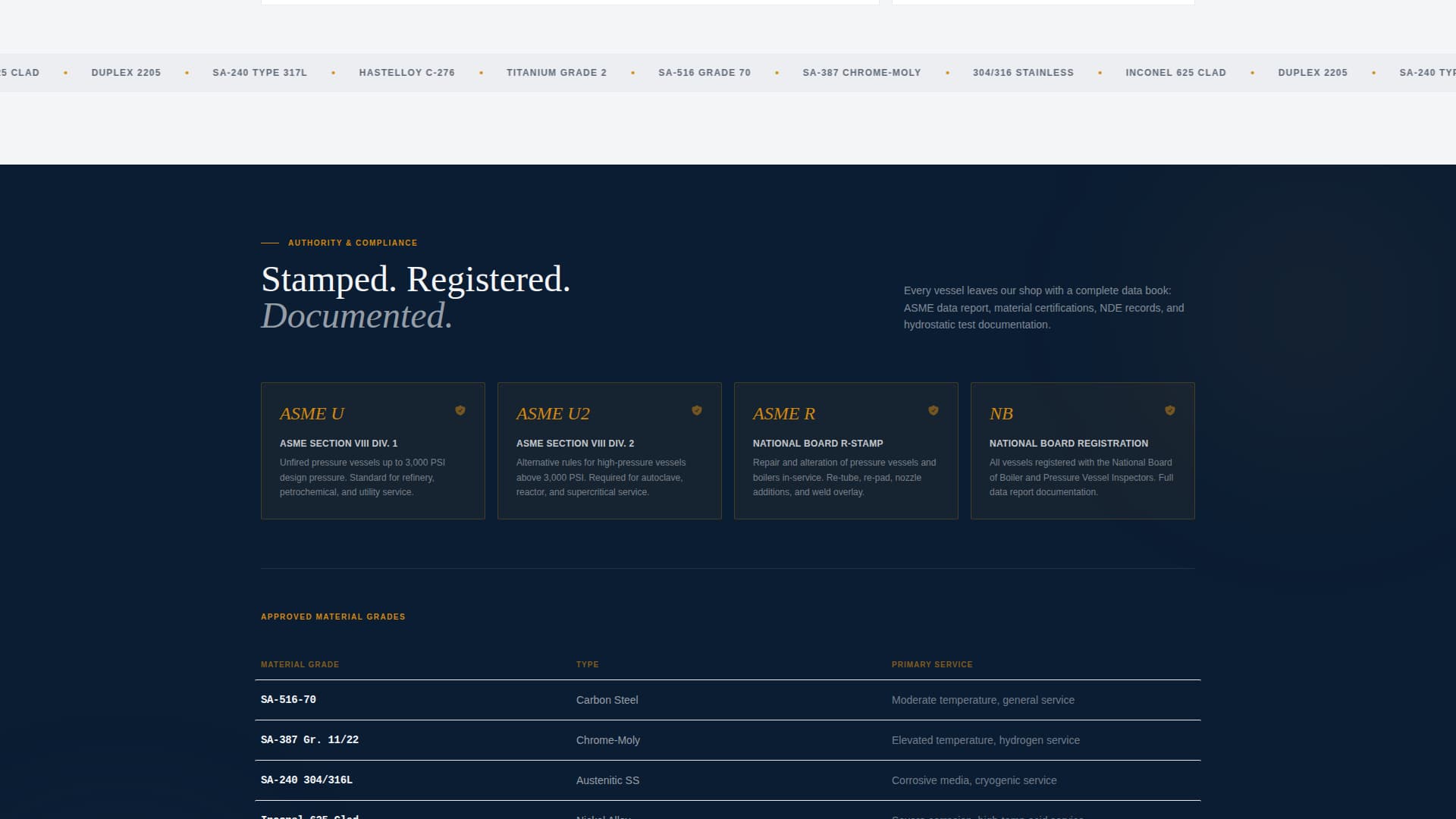 Vessel - Certified Fabrication Landing Page Template
