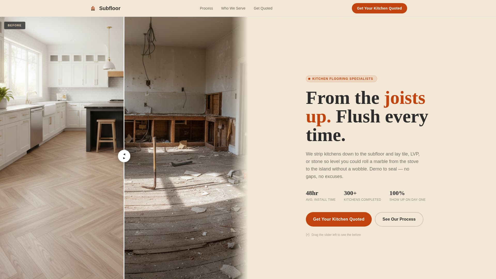 Subfloor - Precision Flooring Landing Page Template
