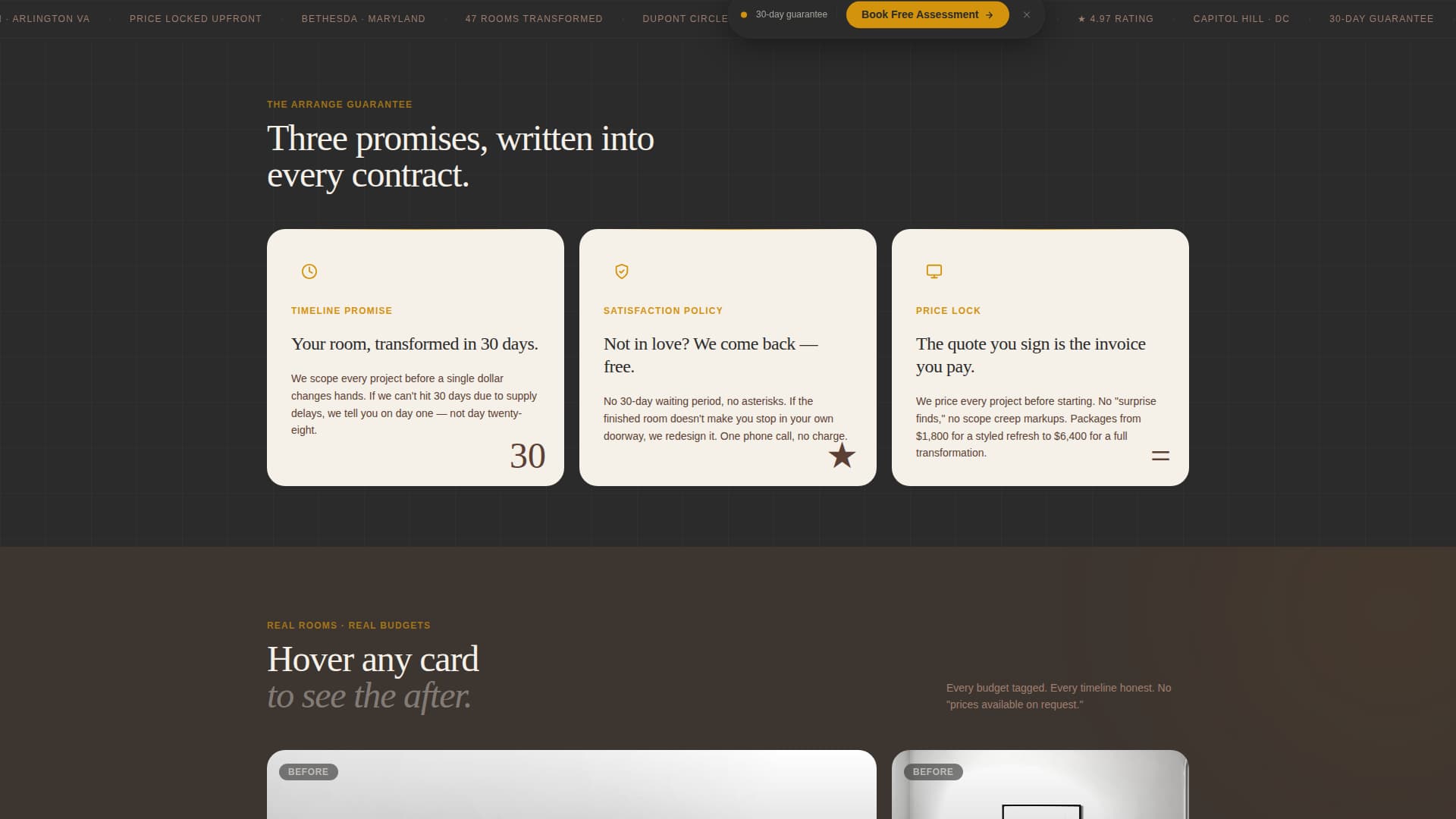 Arrange - Guaranteed Interior Landing Page Template