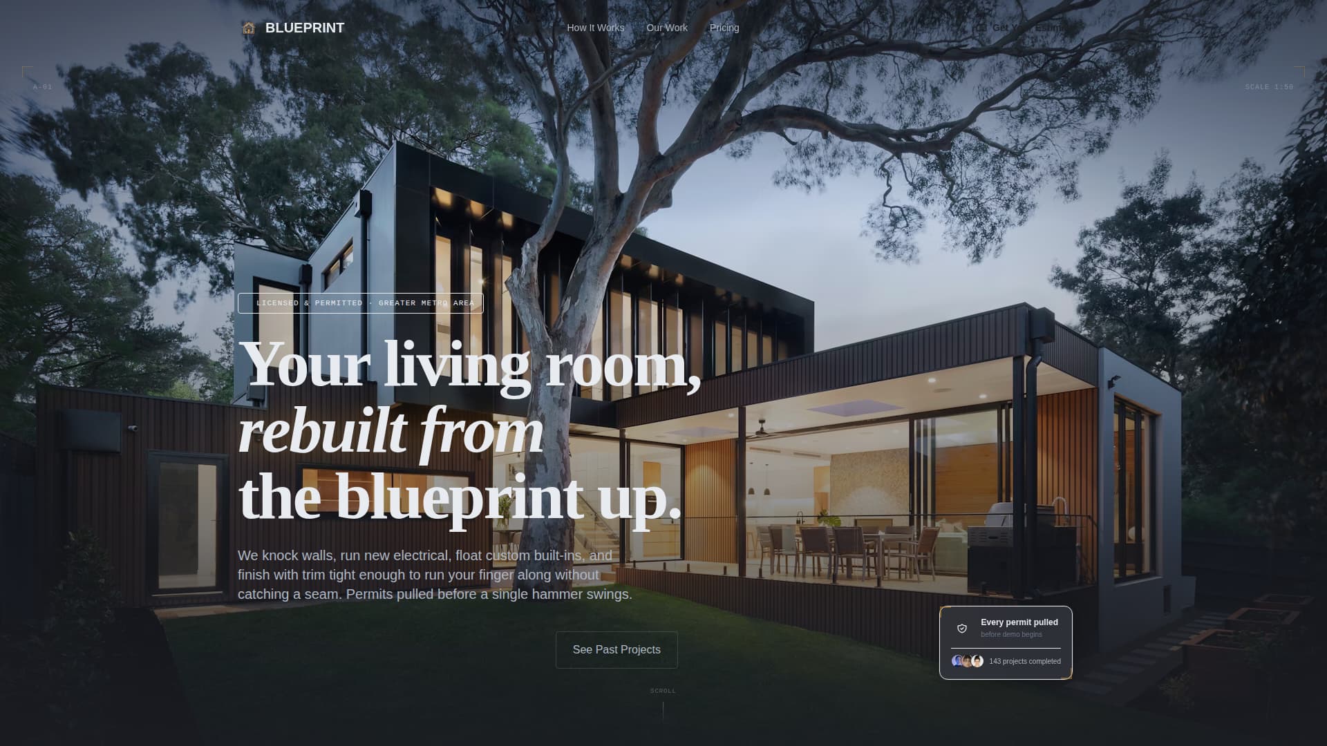 Blueprint - Precision Renovation Landing Page Template