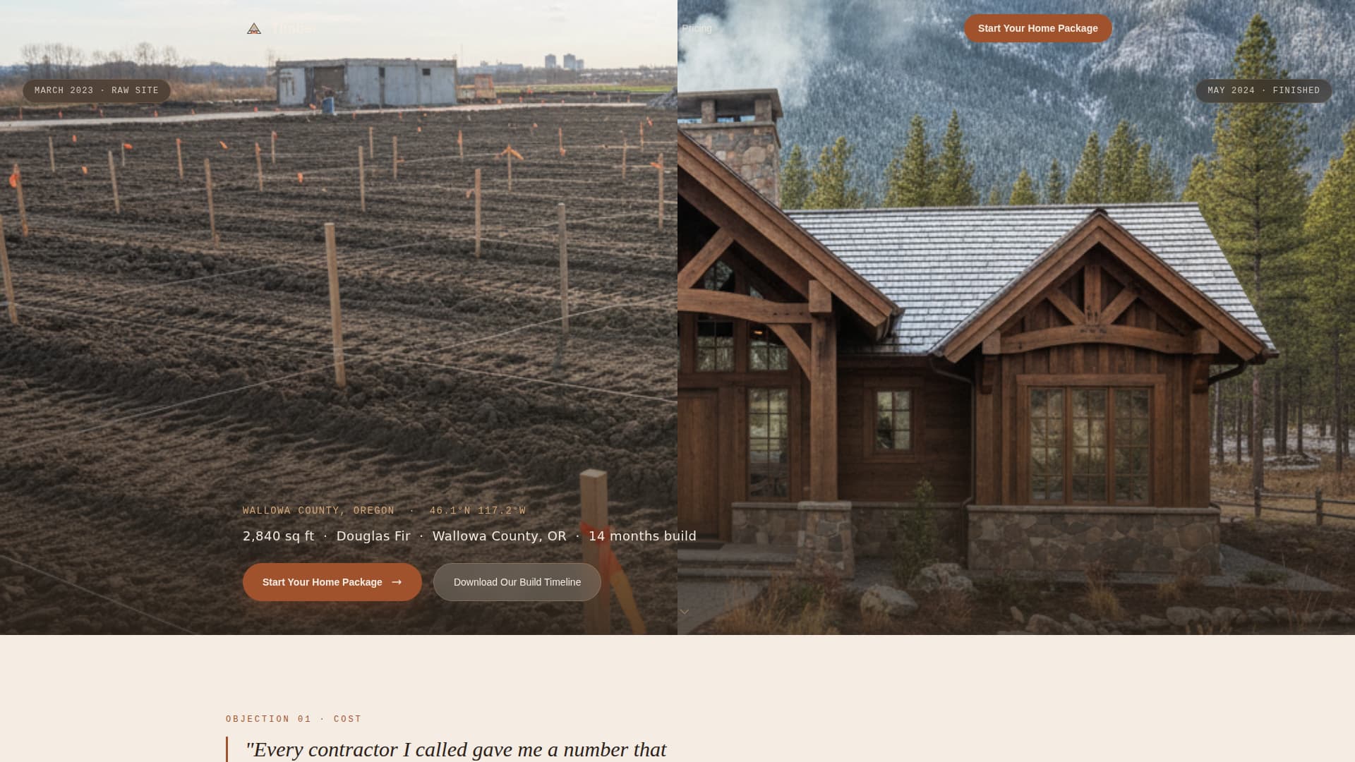 Timber - Precision Homebuilder Landing Page Template