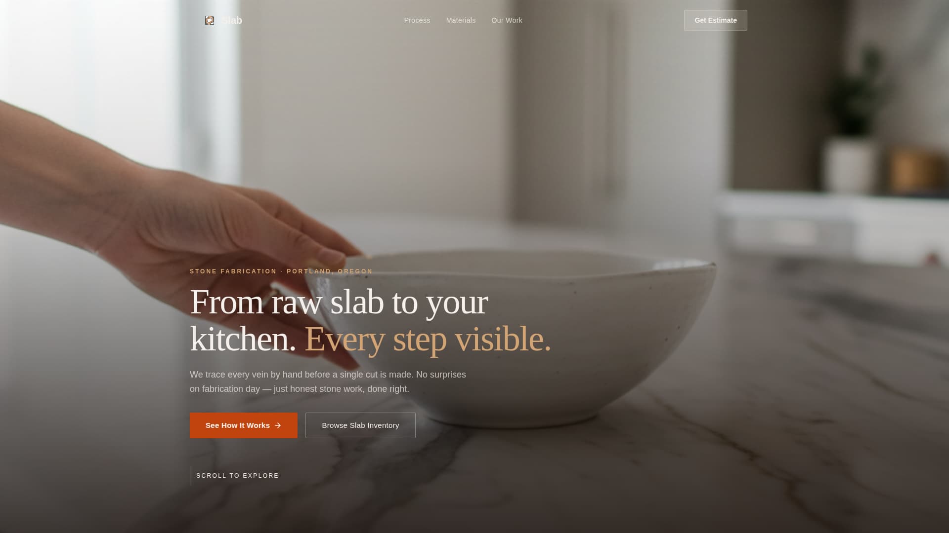 Slab - Transparent Marble Landing Page Template