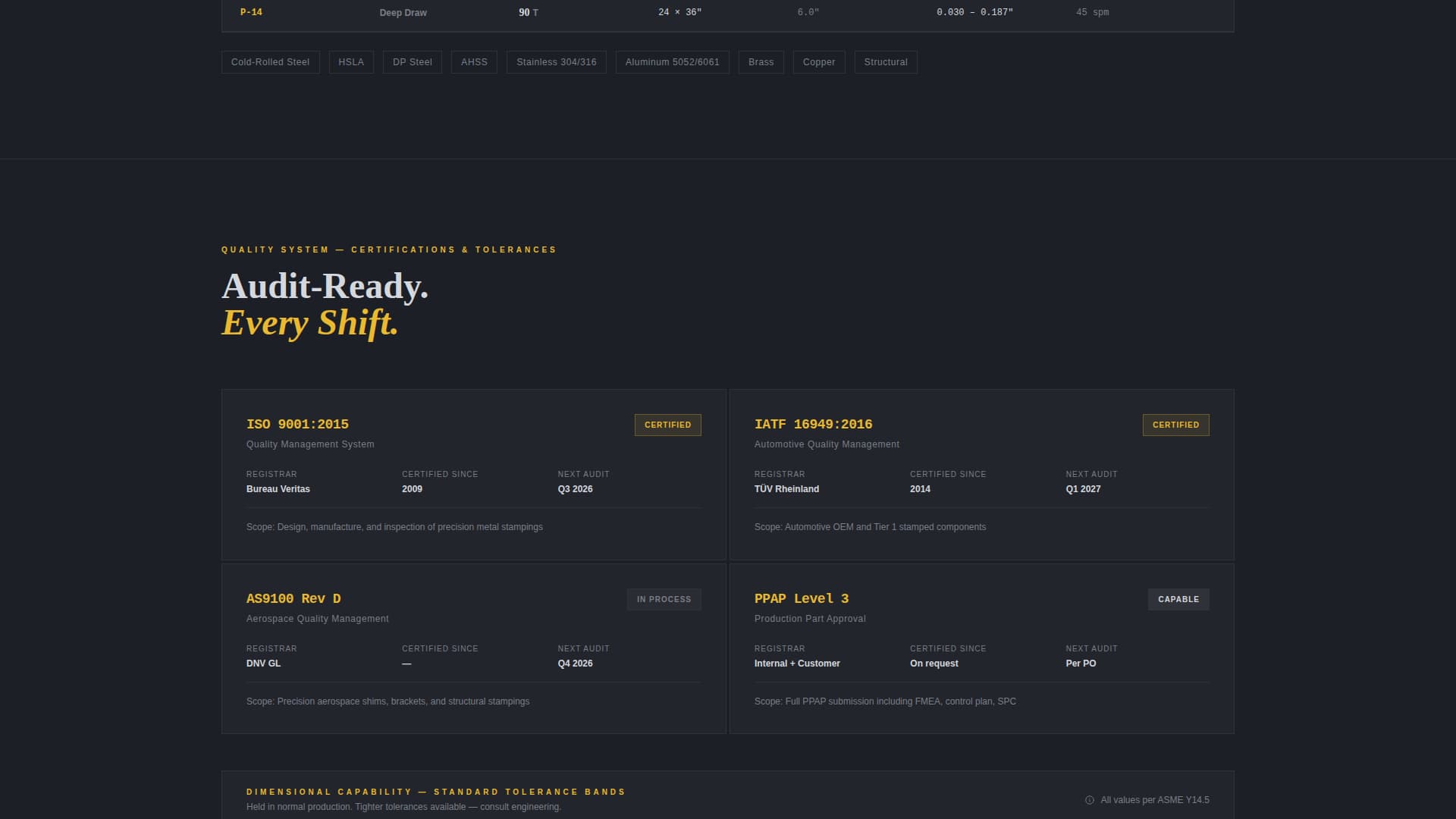 Stampingpro - Precision Stamping Landing Page Template