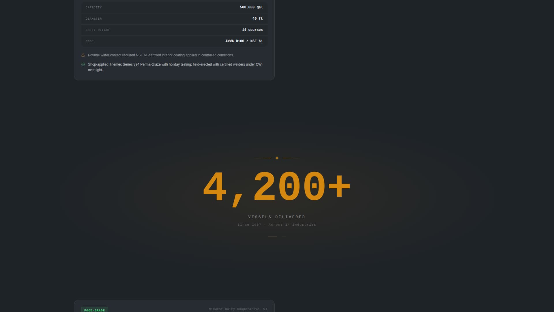 Vessel - Precision Tankfabricator Landing Page Template