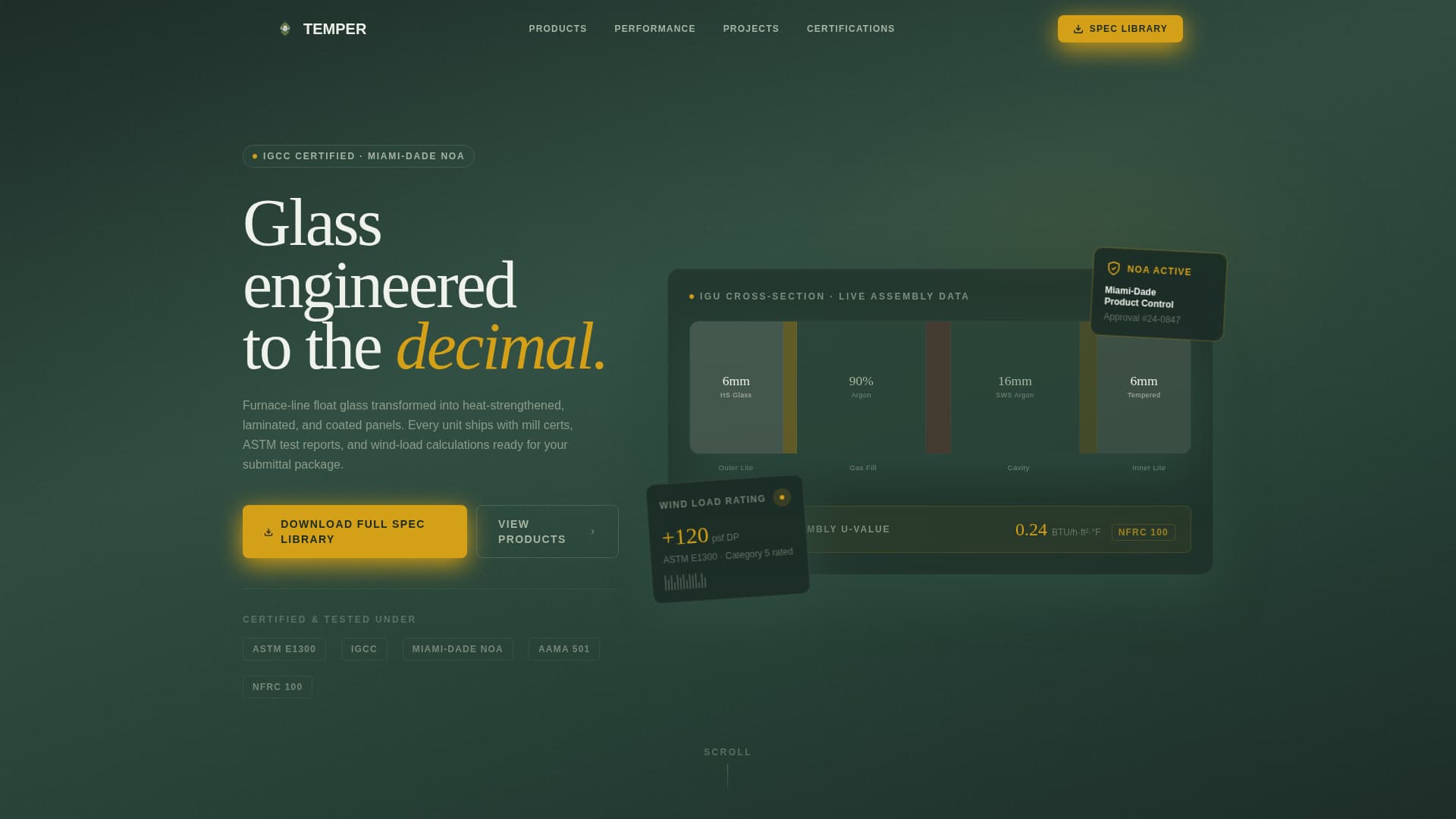 Temper - Precision Glass Landing Page Template