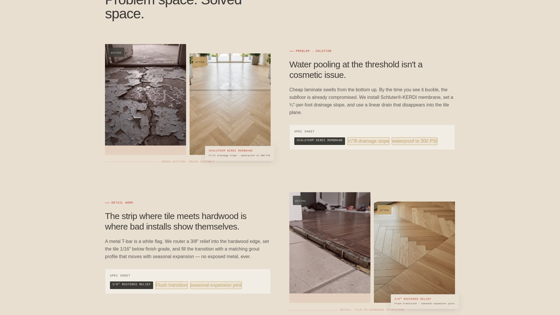 Threshold - Precision Flooring Landing Page Template