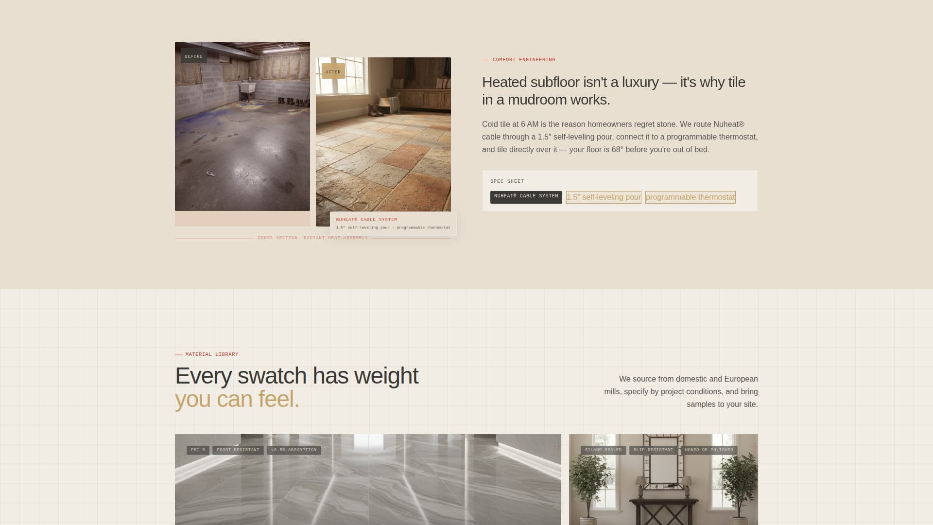 Threshold - Precision Flooring Landing Page Template
