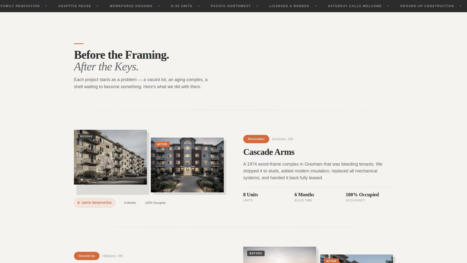 Multi-Family Apartment Construction Professional Website Template