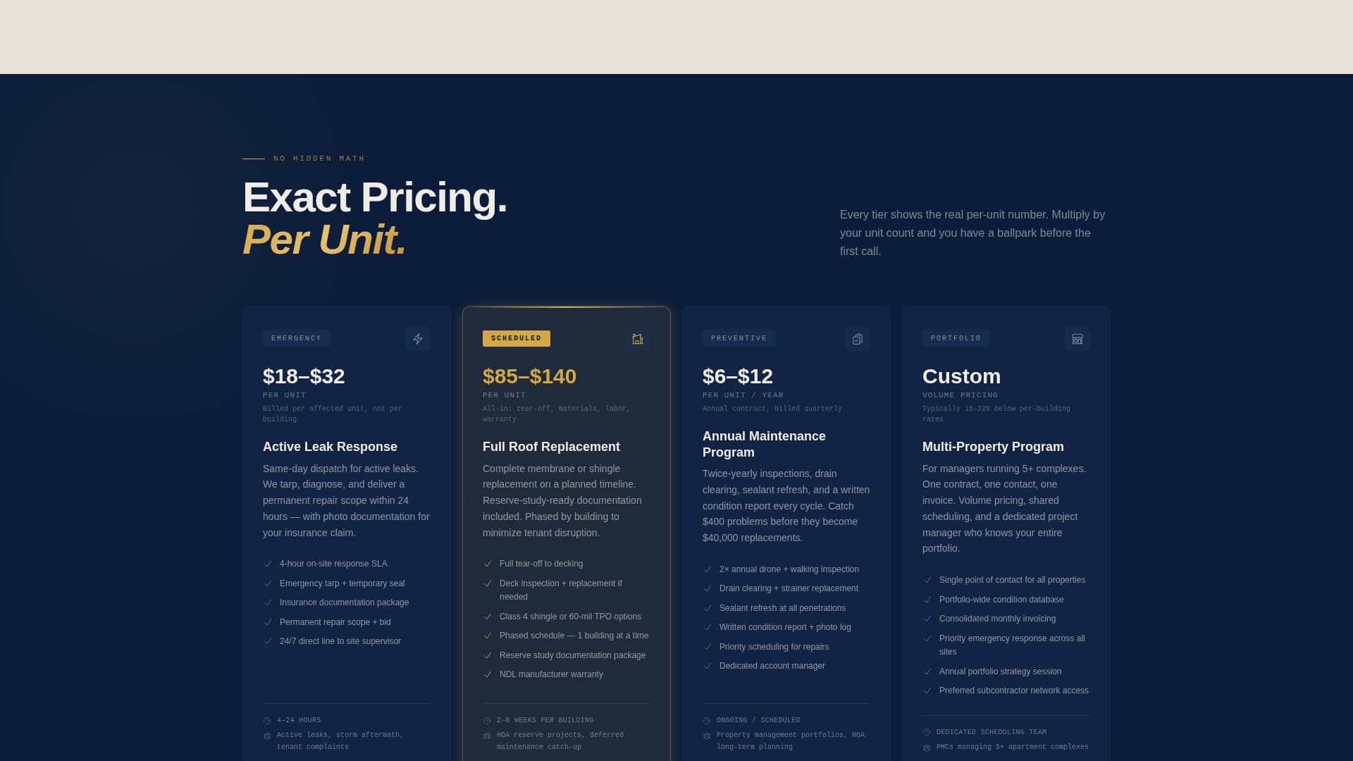 Multi-Family Apartment Construction Specialist Pricing Website Template