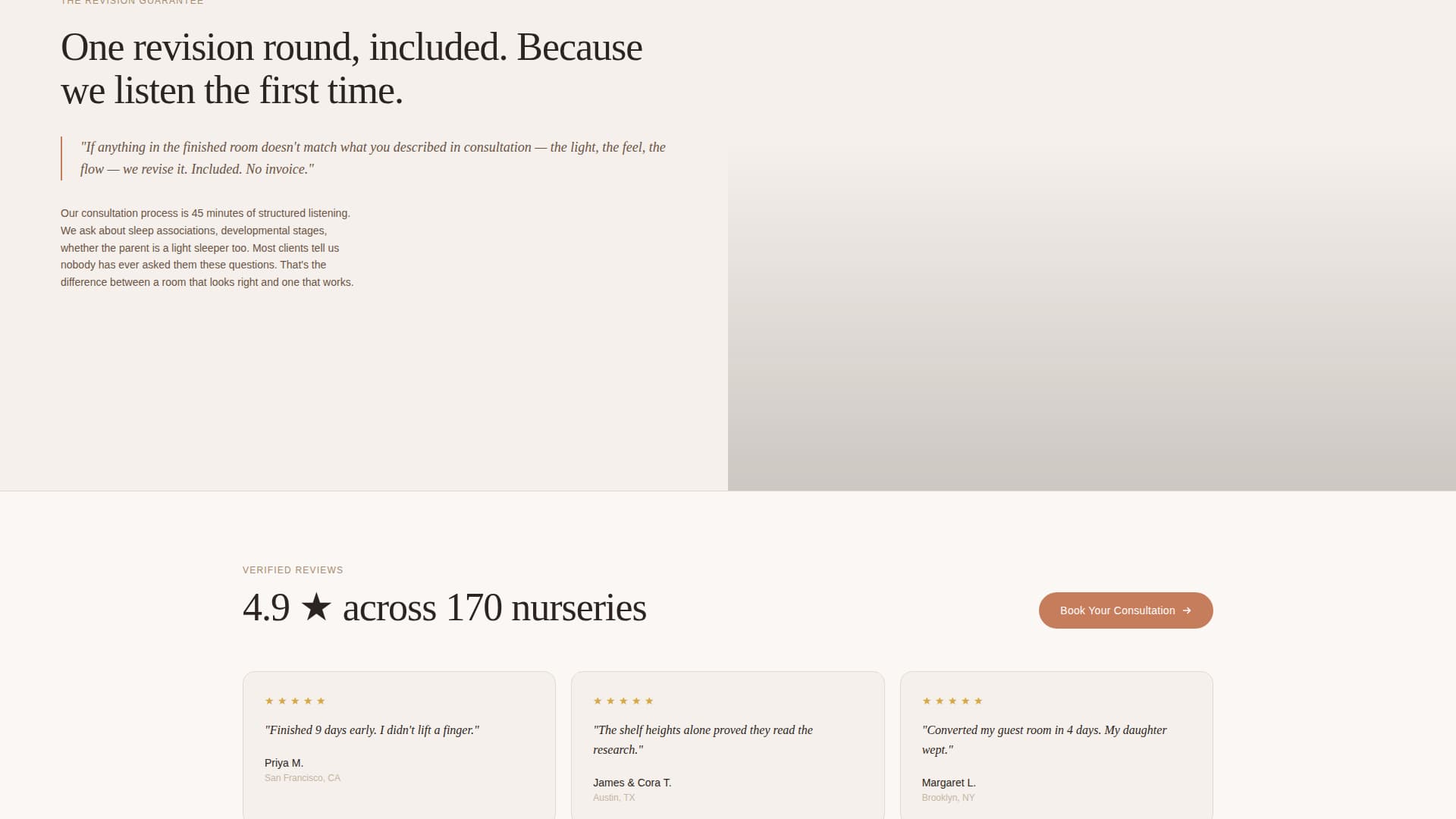 Nursery Renovation Booking Website Template