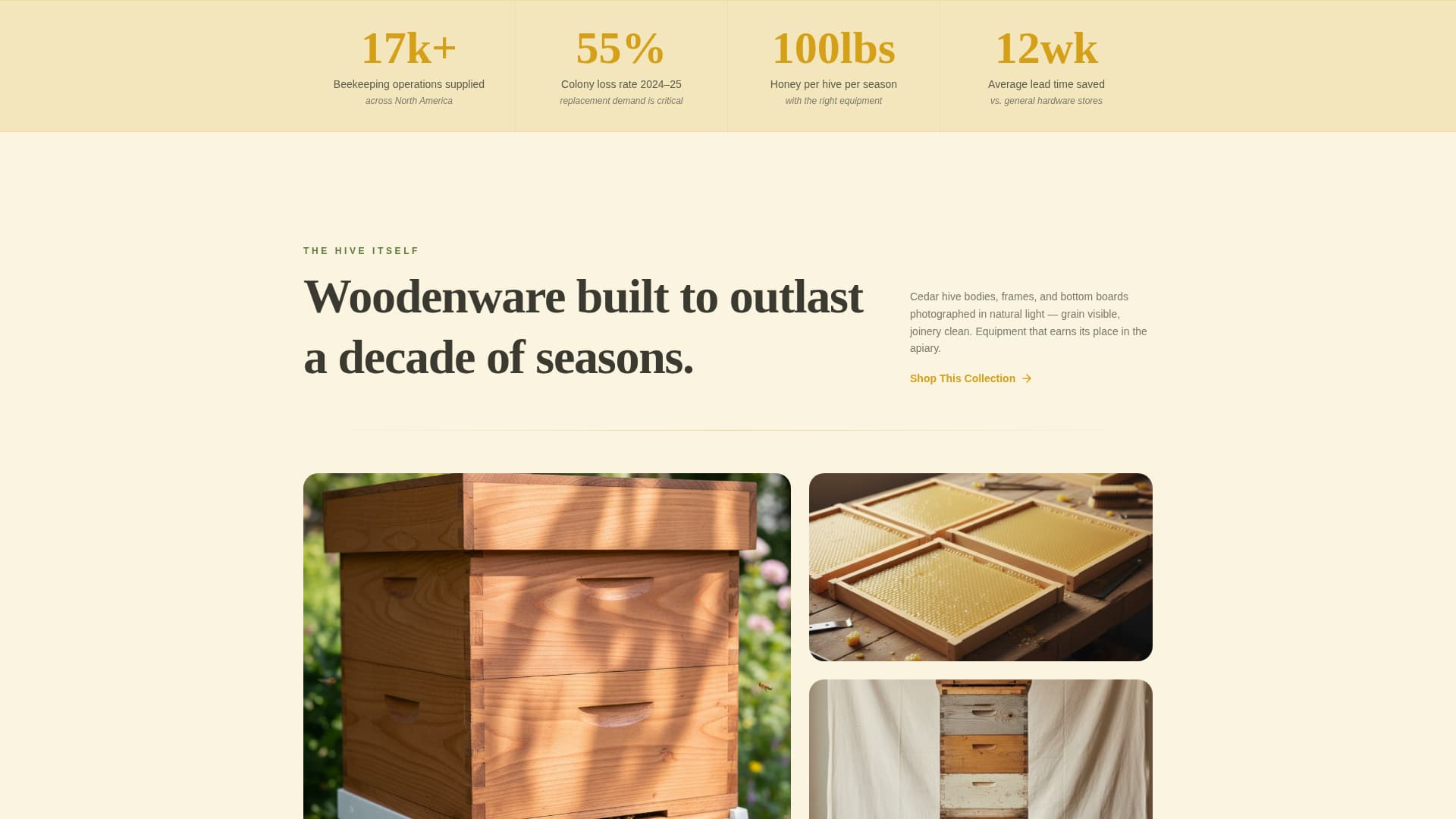 Hive - Curated Beekeeping Landing Page Template