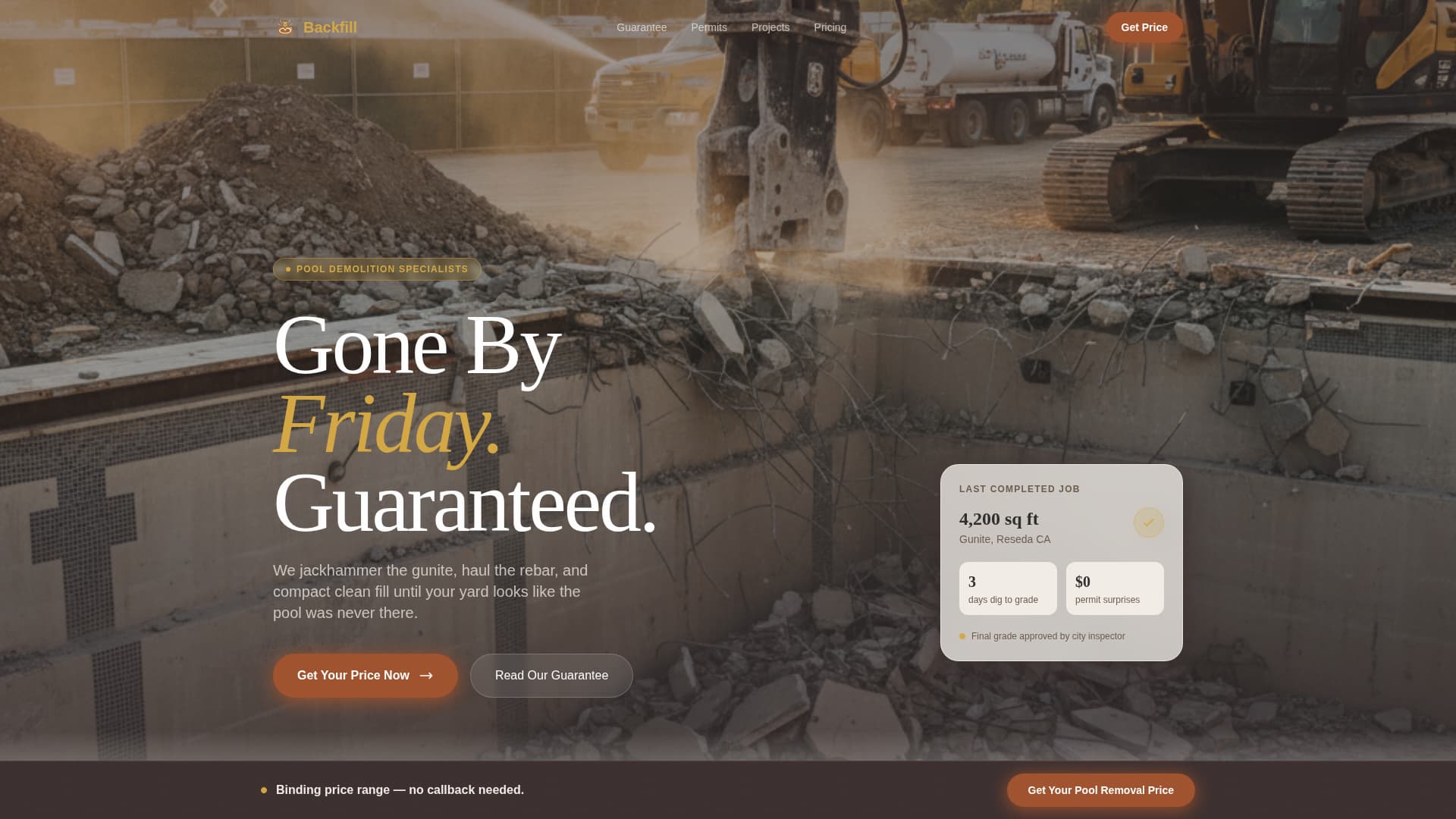 Backfill - Guaranteed Pooldemolition Landing Page Template