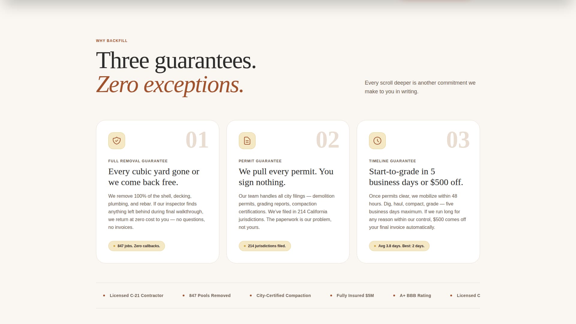 Backfill - Guaranteed Pooldemolition Landing Page Template