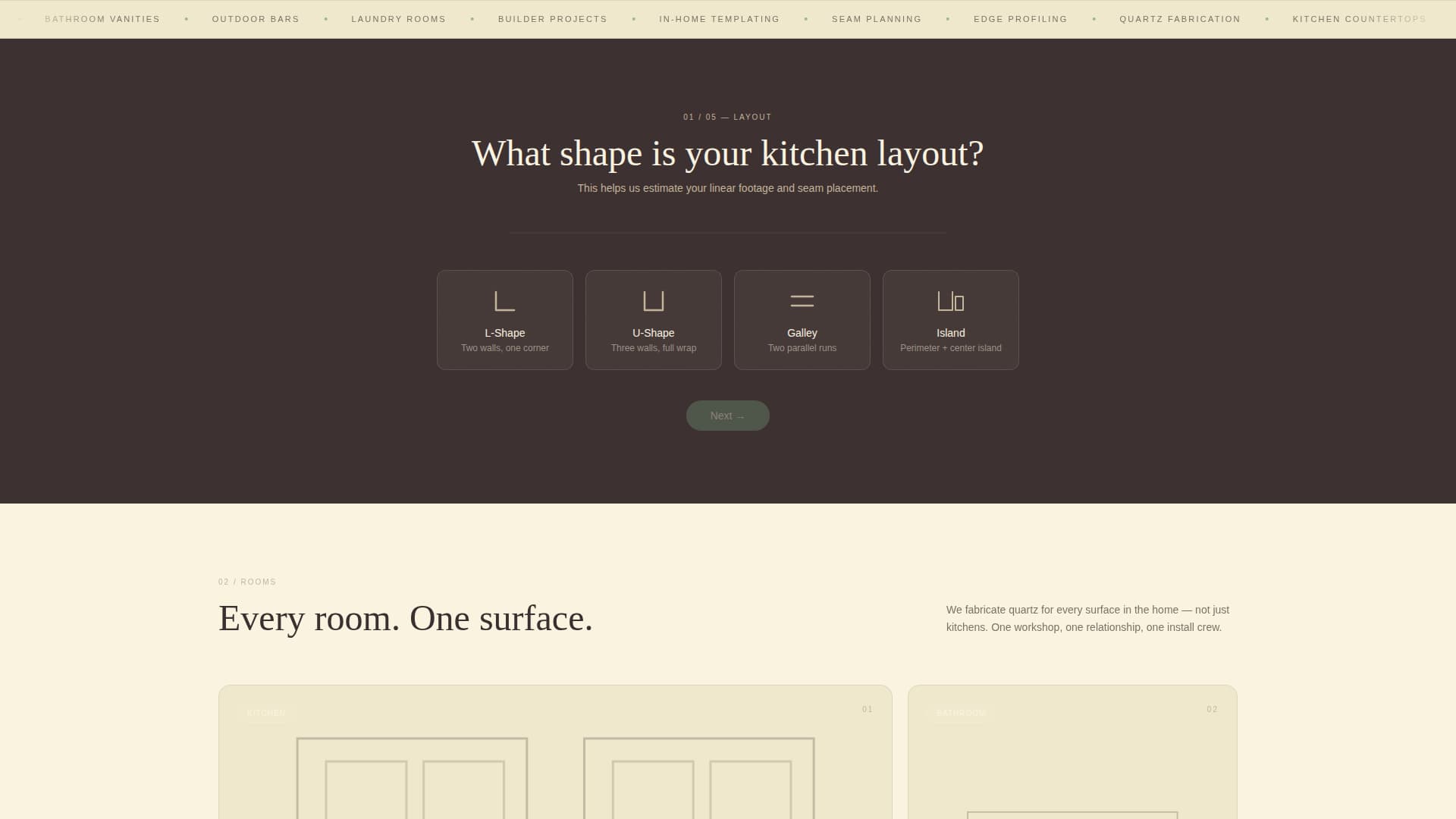 Quartz Products & Booking Website Template