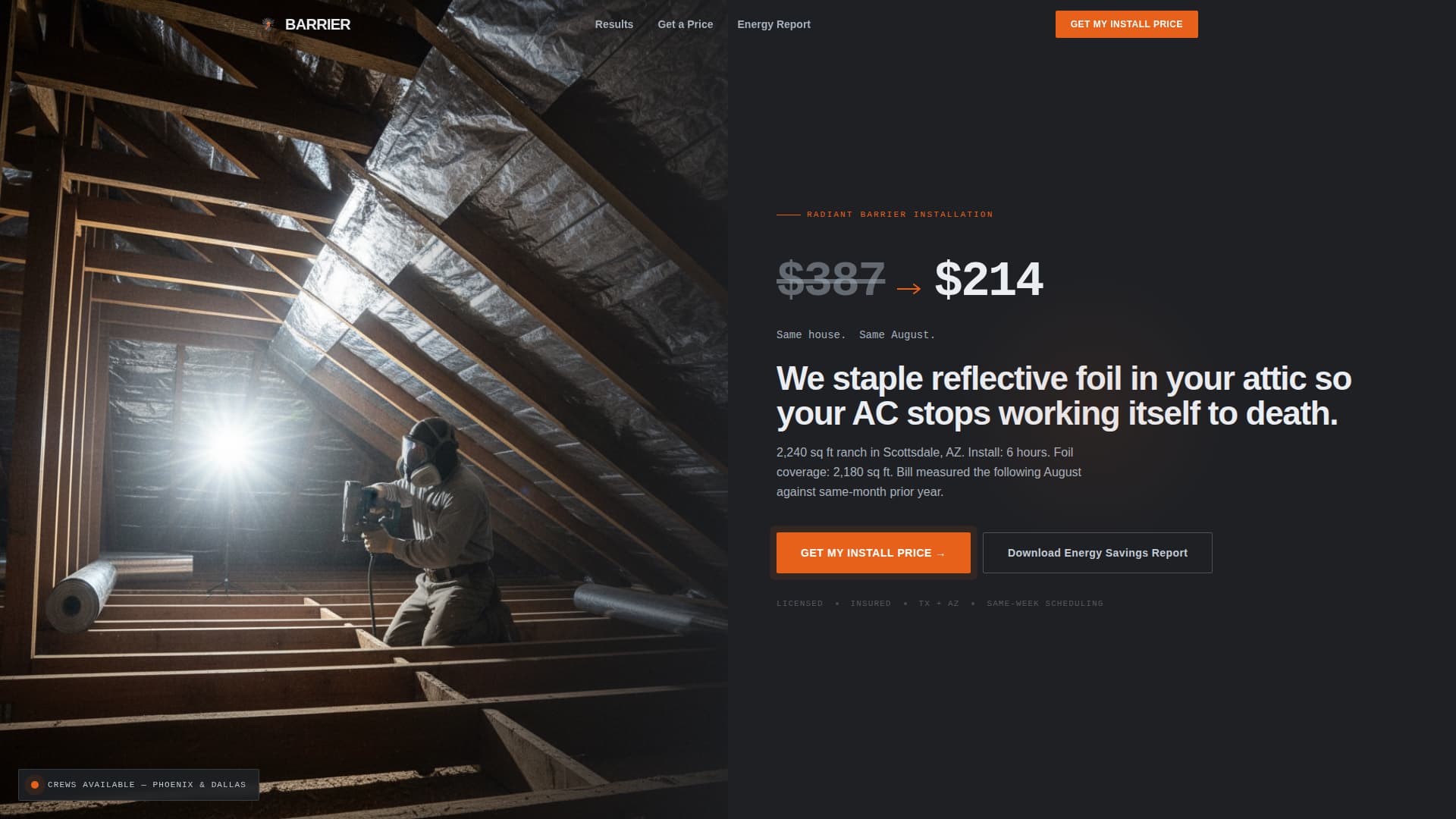 Insulation & Weatherproofing Pricing Website Template
