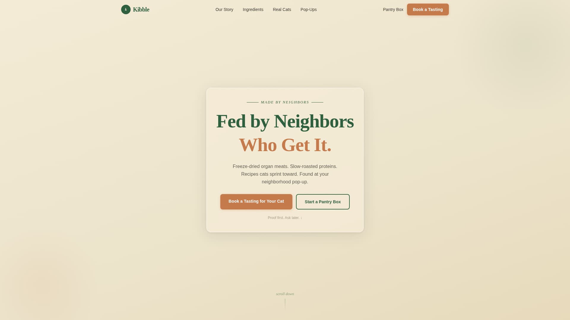 Kibble - Wholesome Catfood Landing Page Template