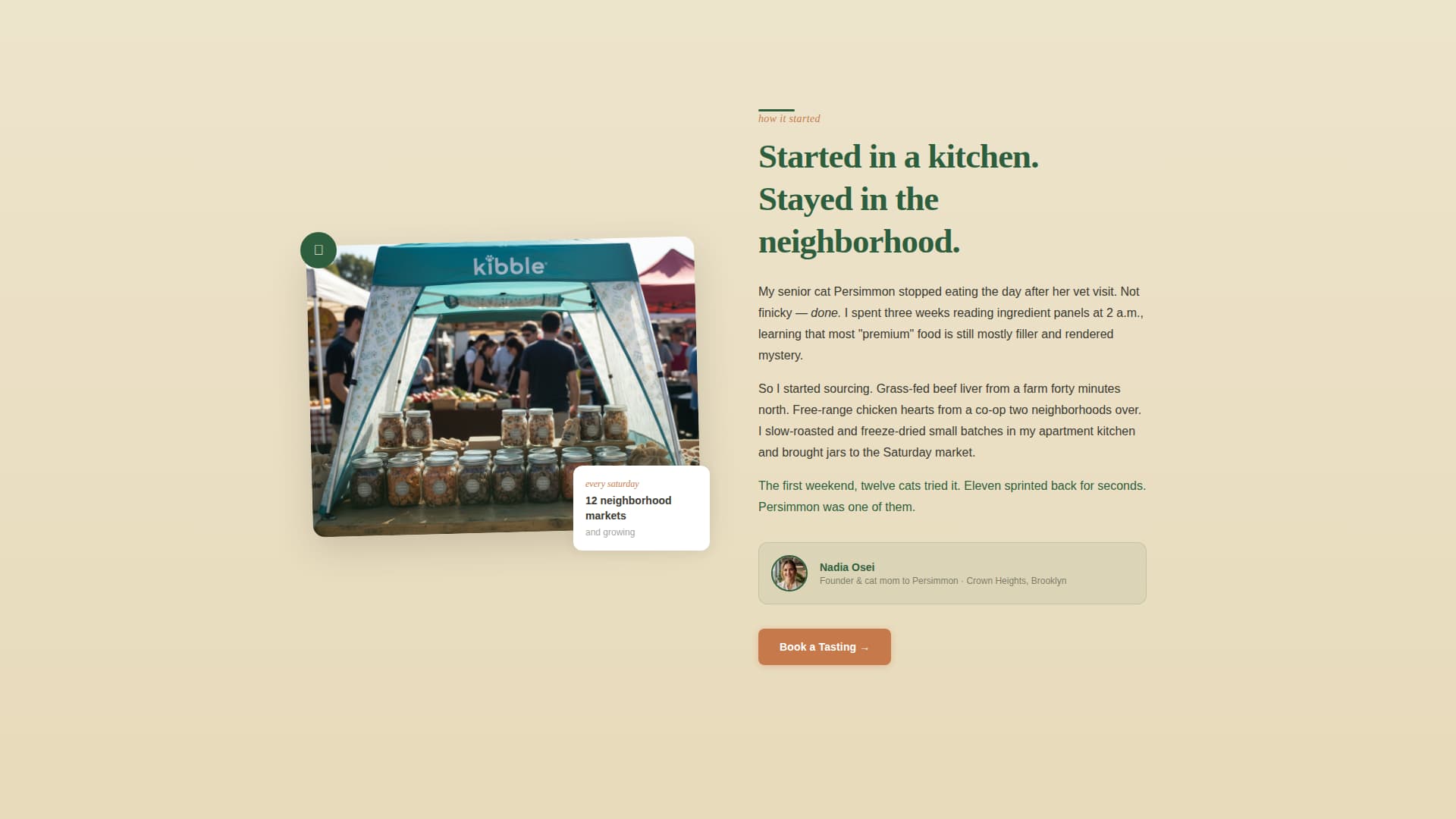 Kibble - Wholesome Catfood Landing Page Template