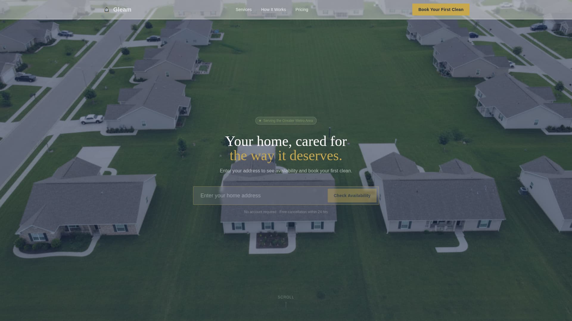 Gleam - Trusted Residential Landing Page Template