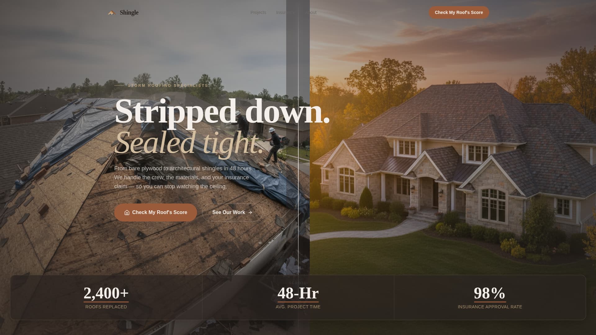 Residential Roof Repair Trust-Building Website Template