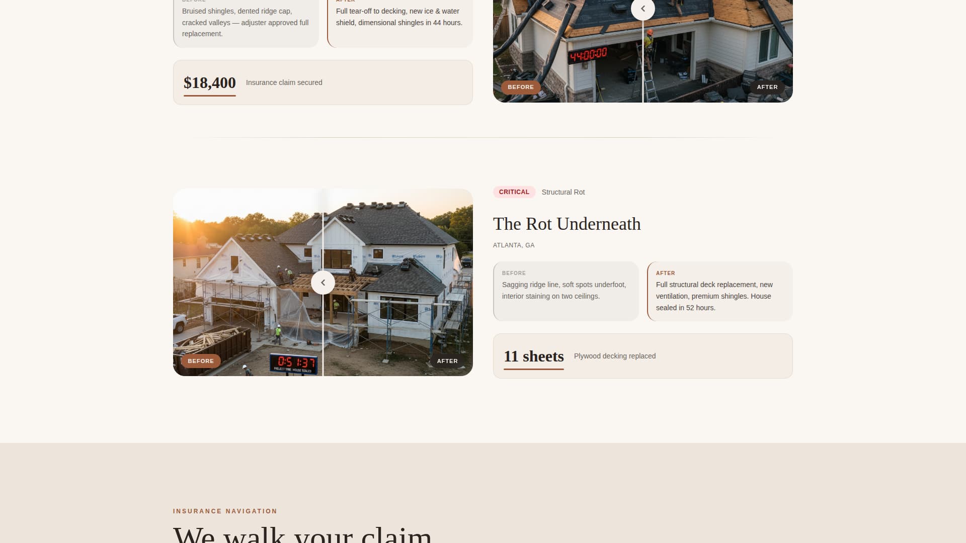 Residential Roof Repair Trust-Building Website Template