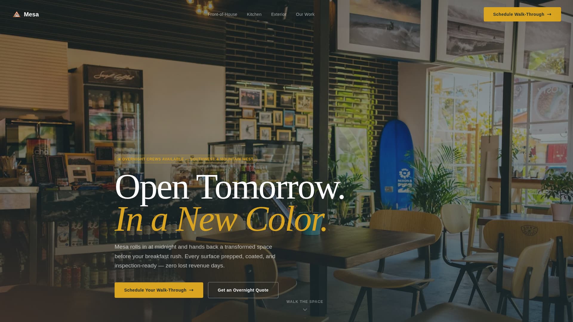 Mesa - Precision Restaurant Landing Page Template