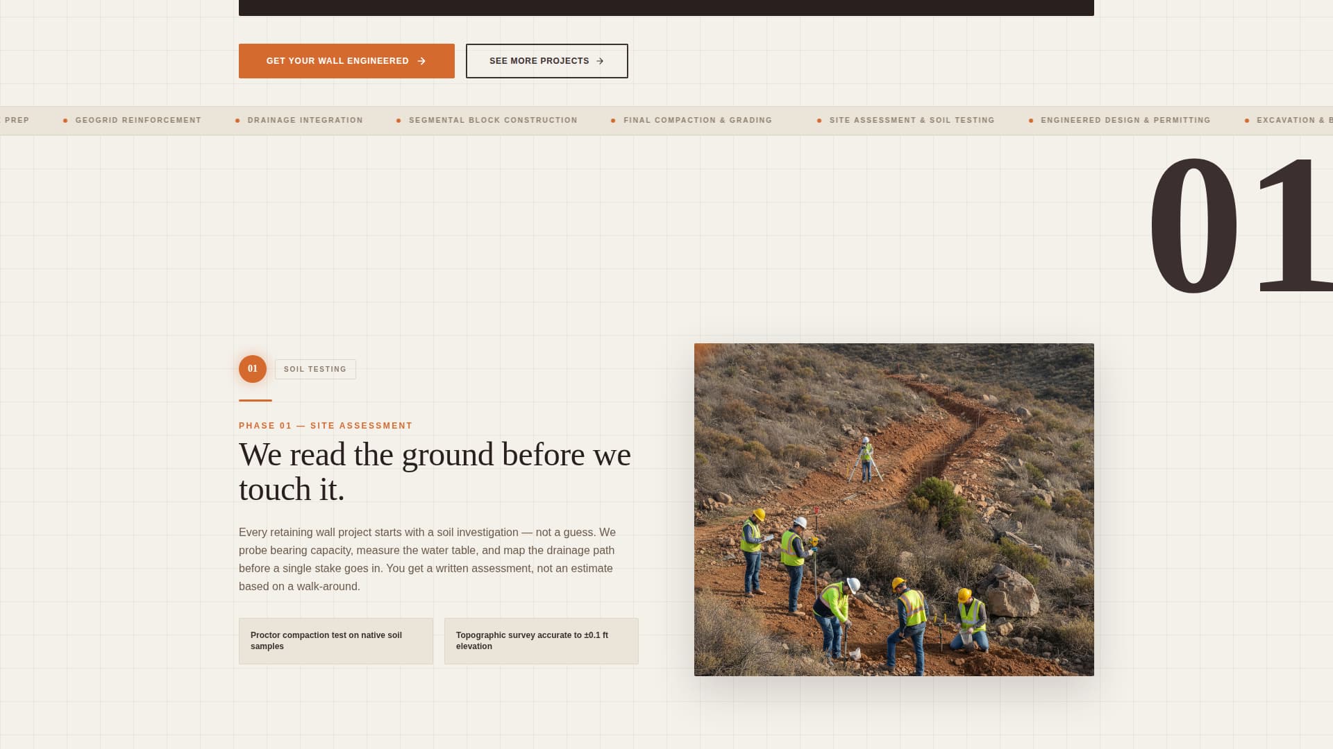 Batter - Engineered Retaining Wall Landing Page Template
