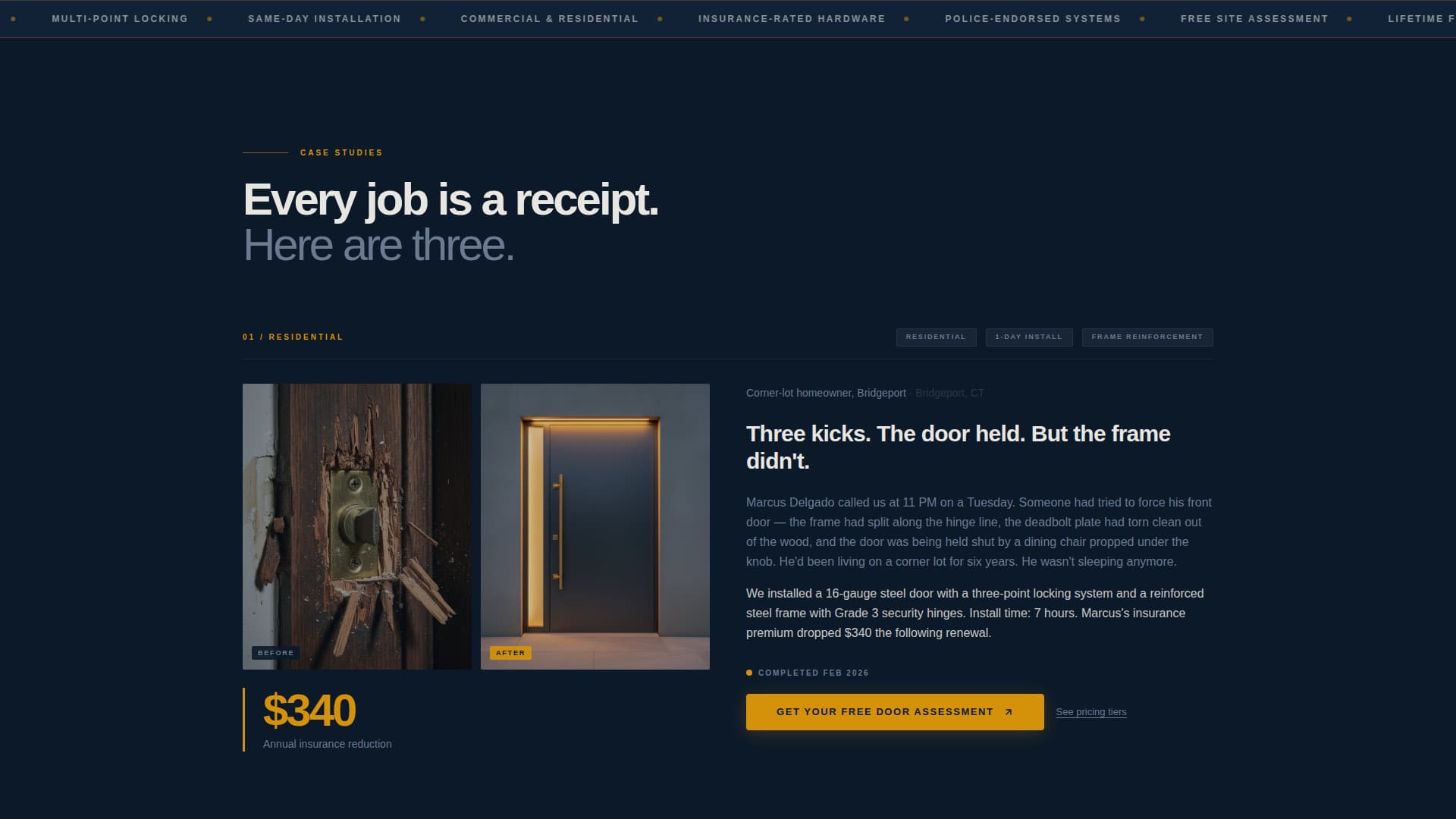 Fortify - Impenetrable Security Door Landing Page Template