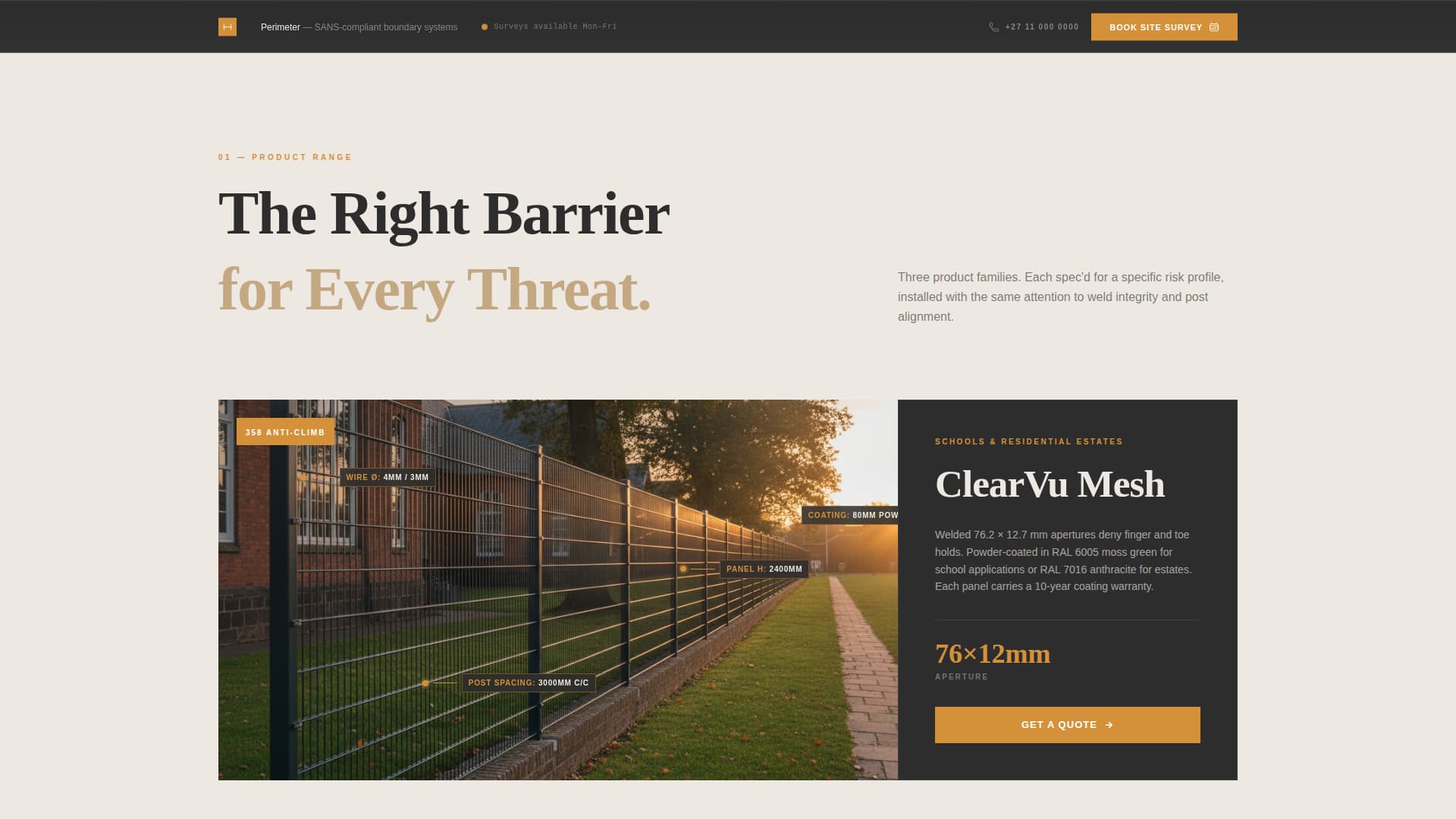 Perimeter - Precision Security Landing Page Template