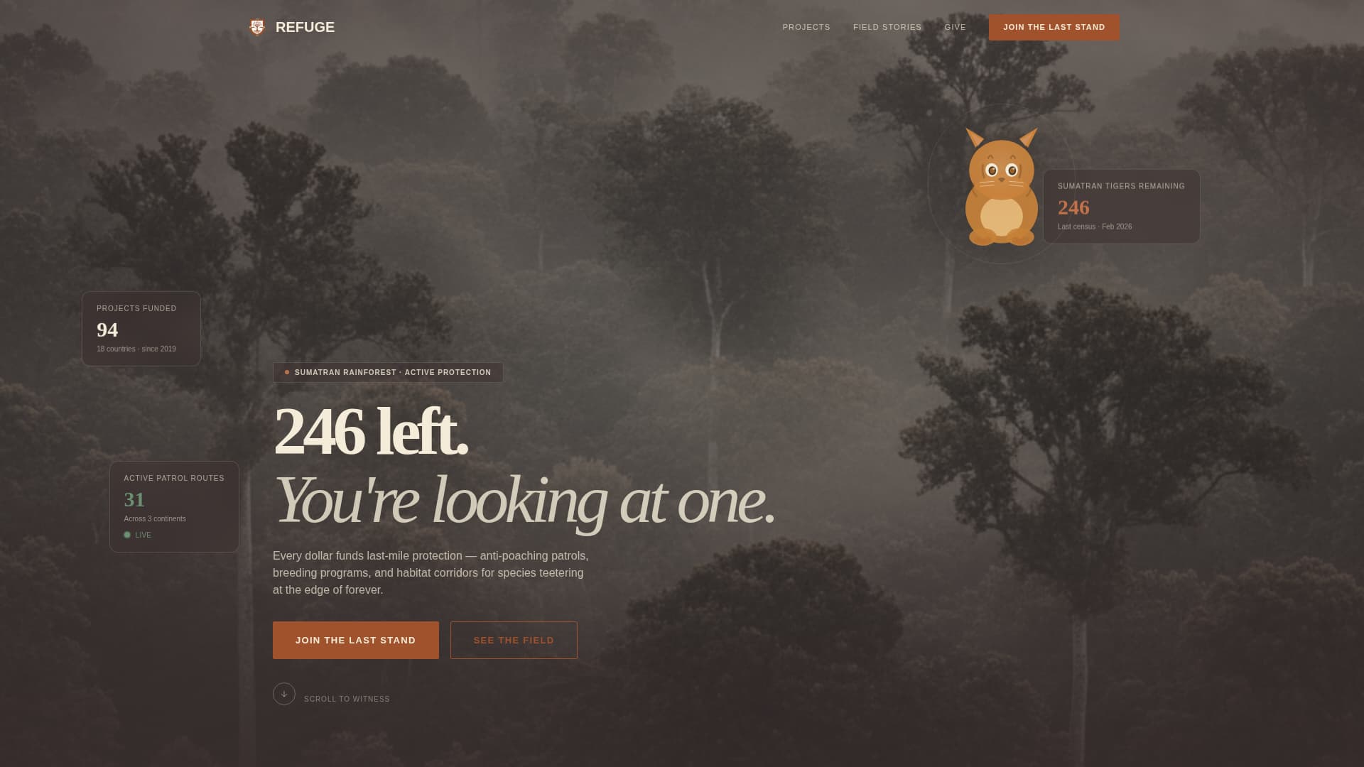 Refuge - Powerful Conservation Landing Page Template