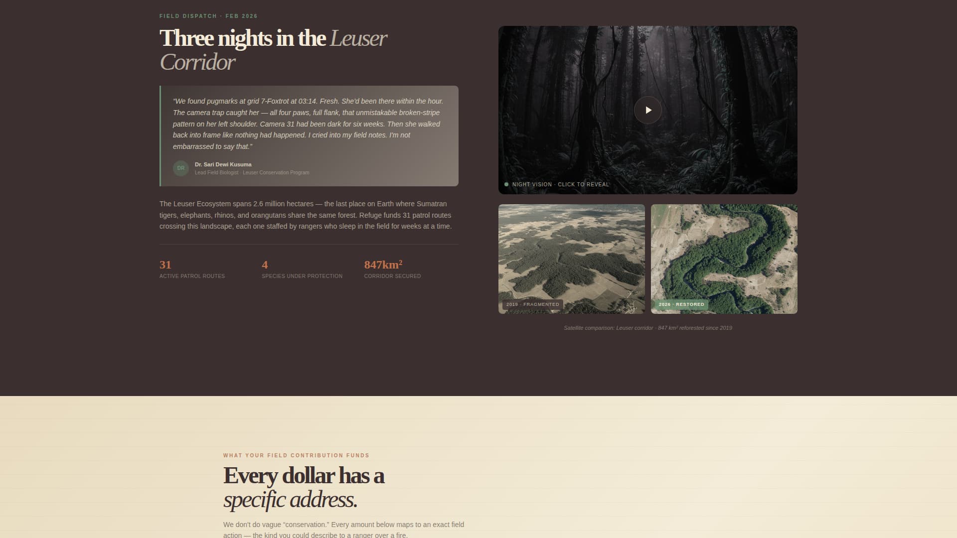 Refuge - Powerful Conservation Landing Page Template