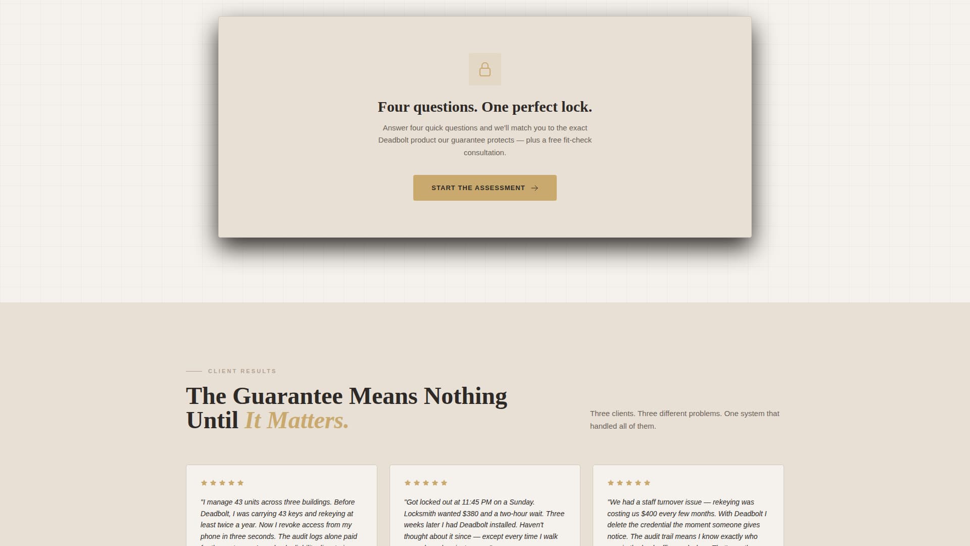 Deadbolt - Trusted Access Control Landing Page Template