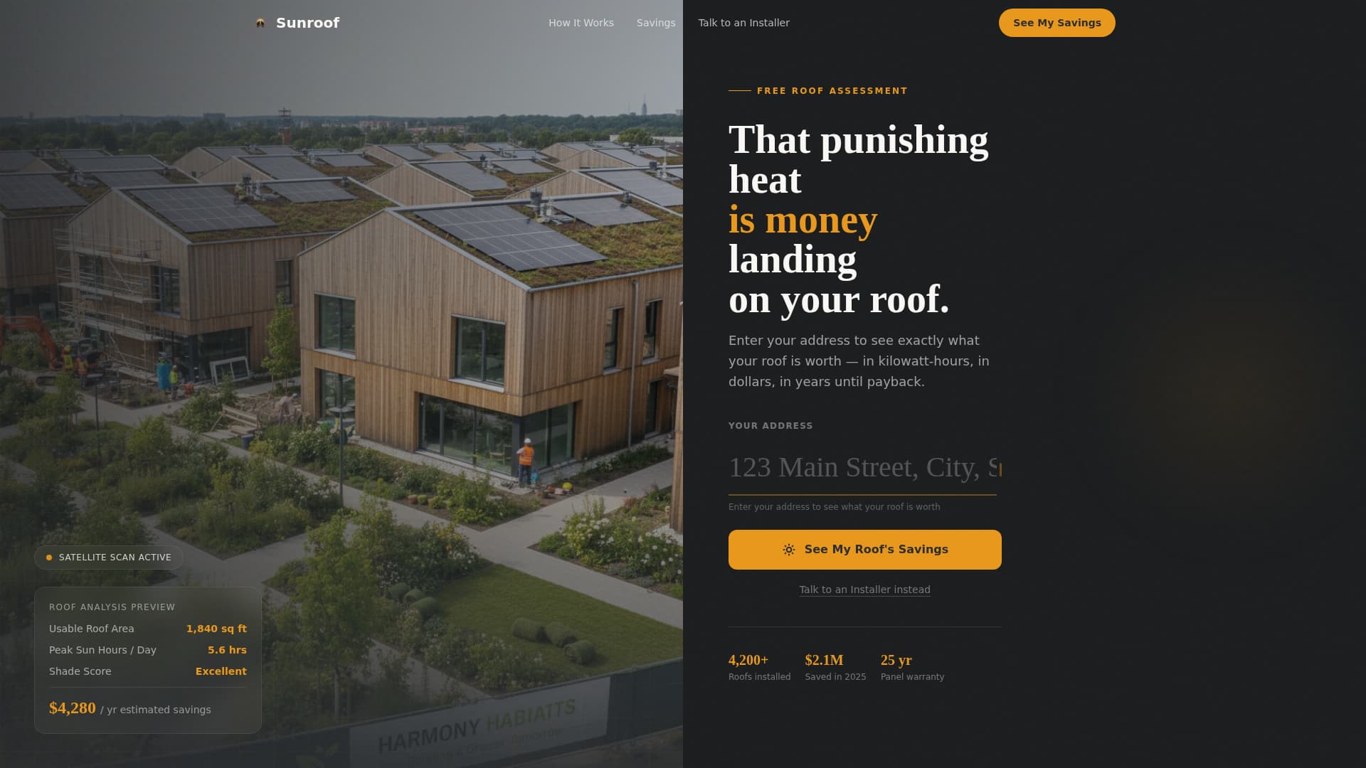 Solar Roof Installation Website Template for Homeowners