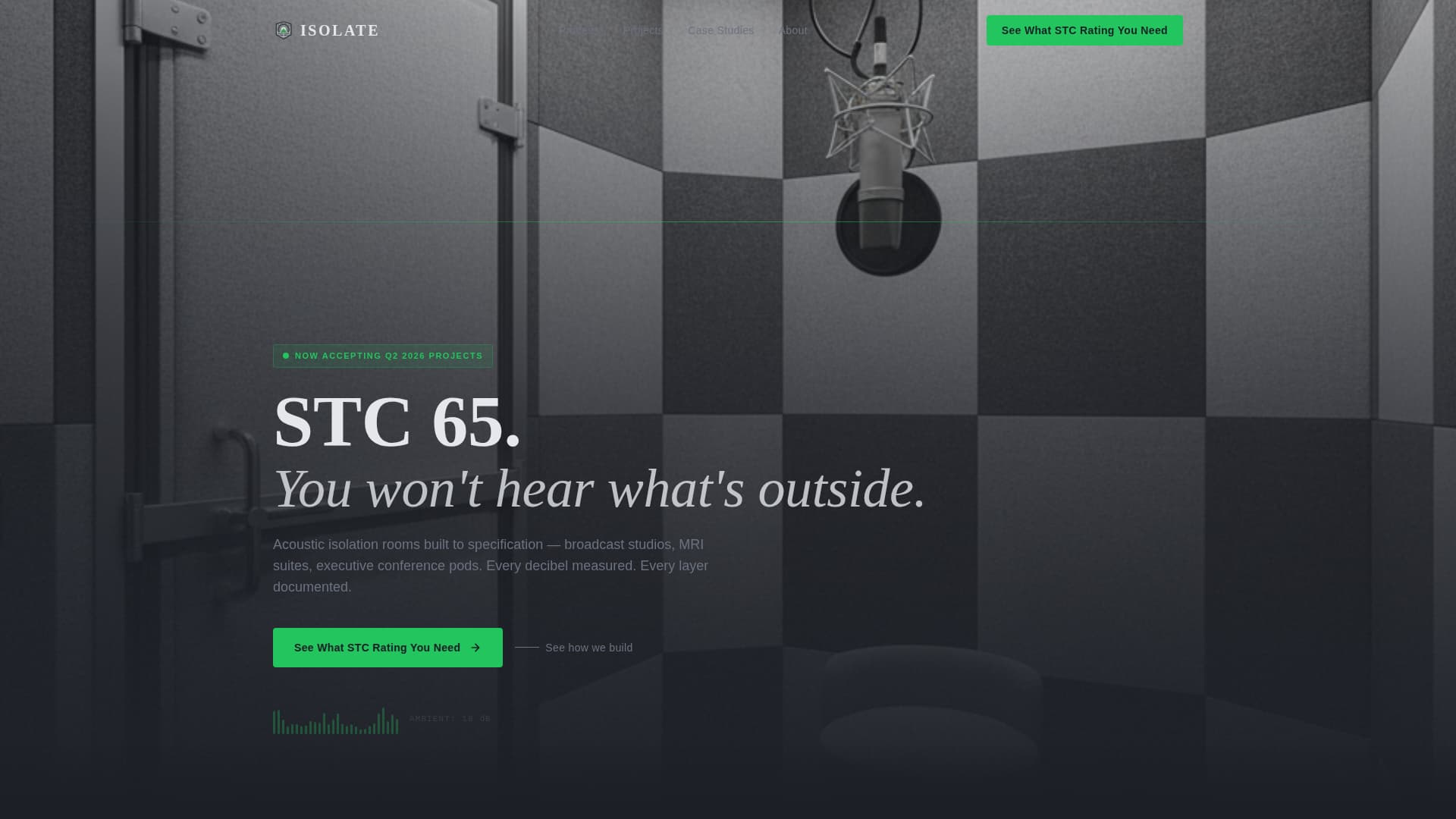 Isolate - Precision Soundproofing Landing Page Template