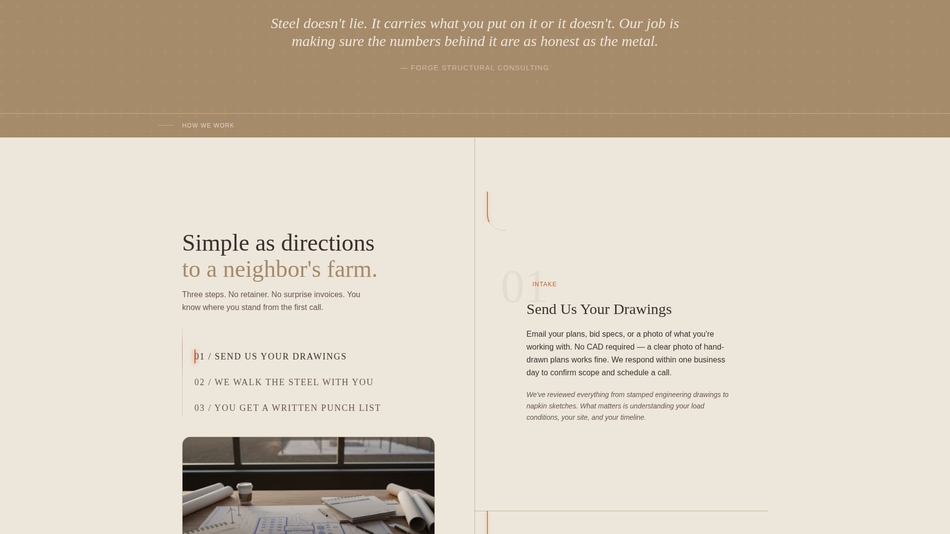 Forge - Trusted Steel Consultant Landing Page Template