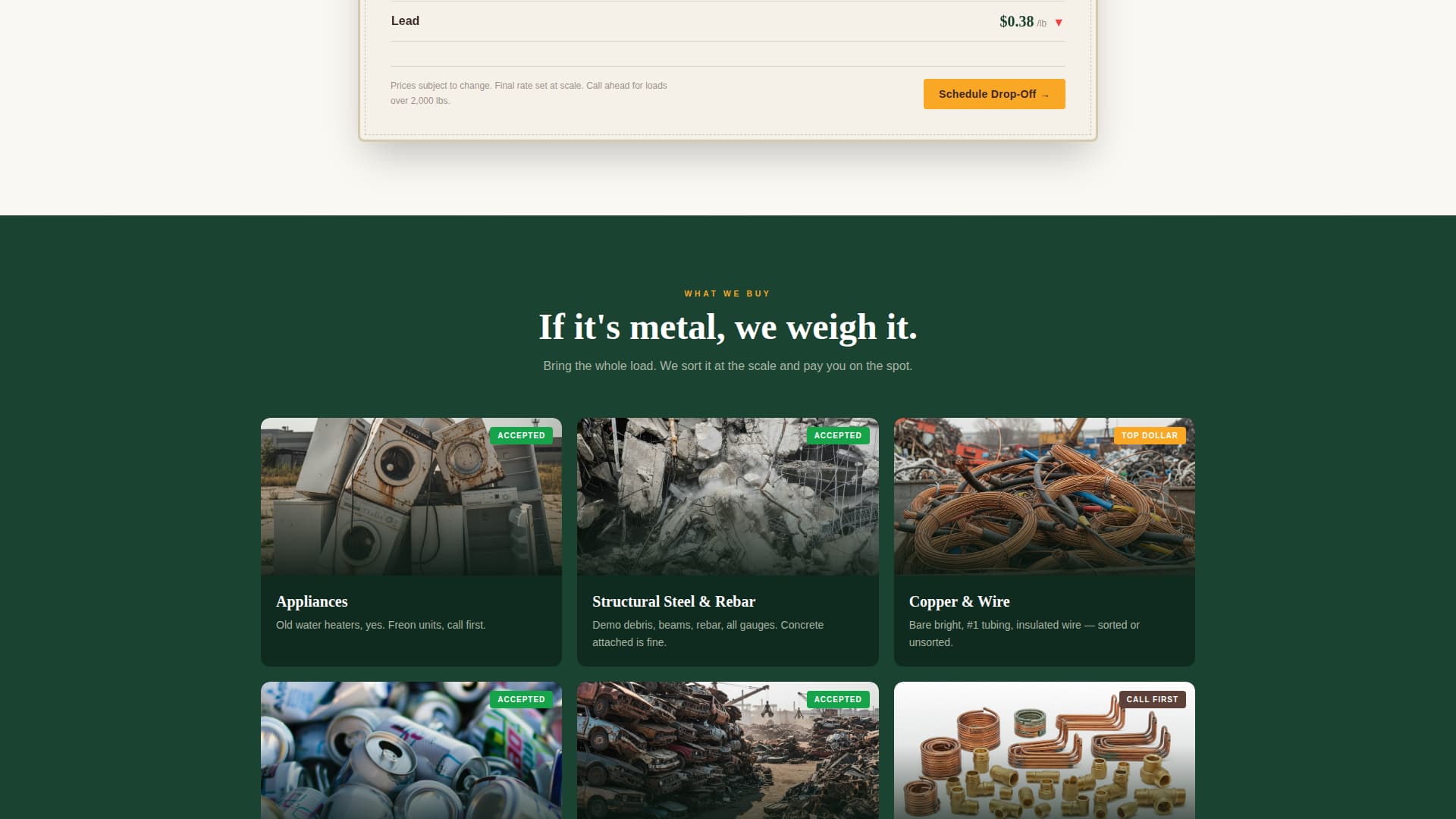 Scrapyard - Trusted Steel Recycler Landing Page Template