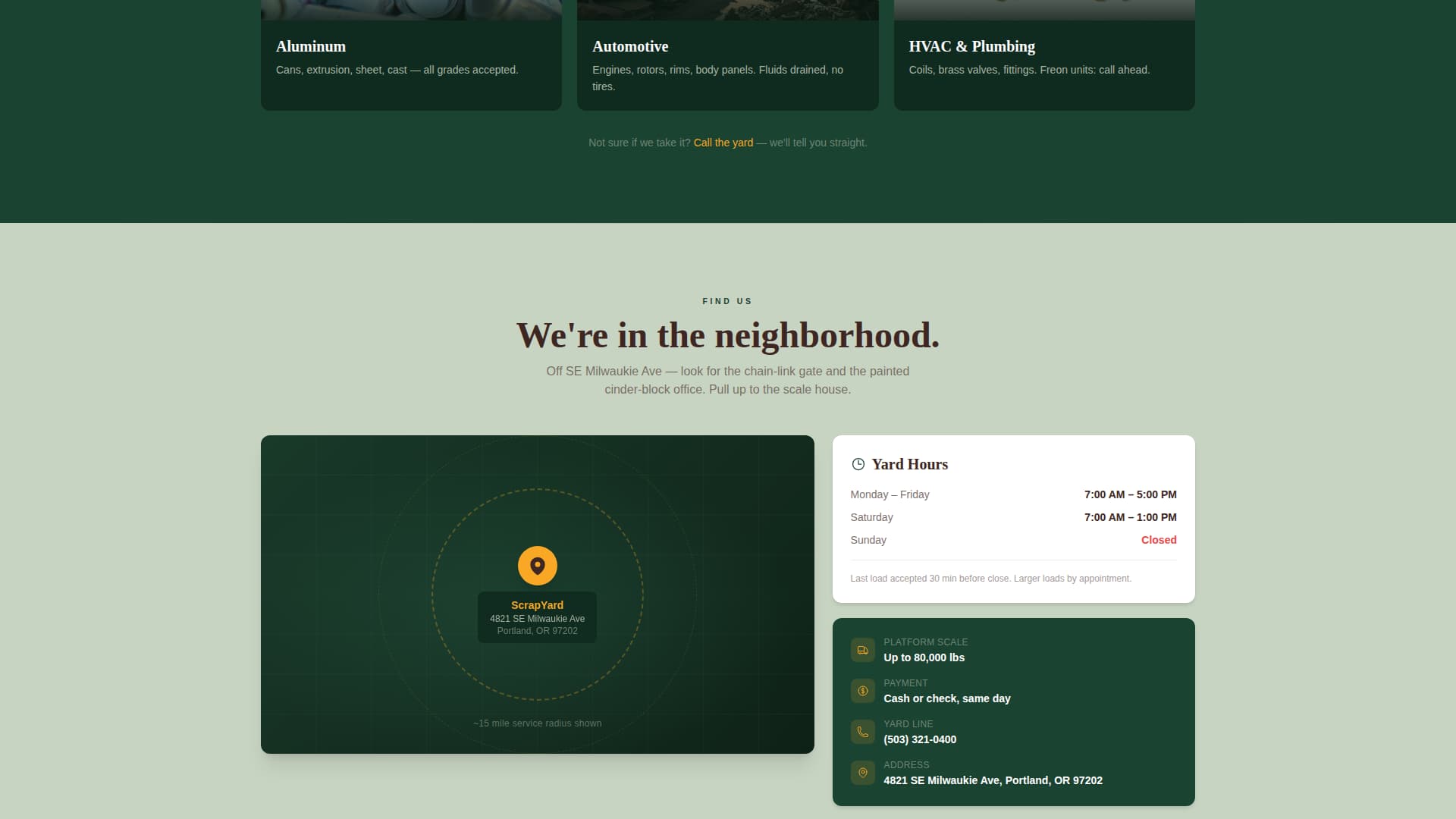 Scrapyard - Trusted Steel Recycler Landing Page Template