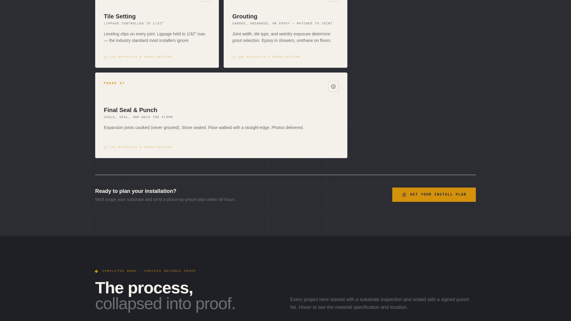 Grout - Precision Tile Installation Landing Page Template