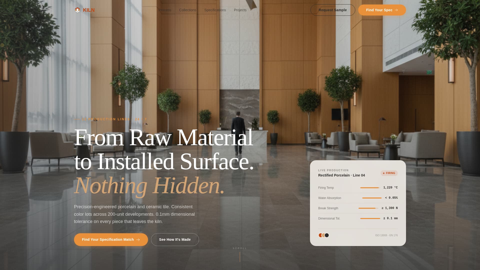 Kiln - Precision Tile Landing Page Template