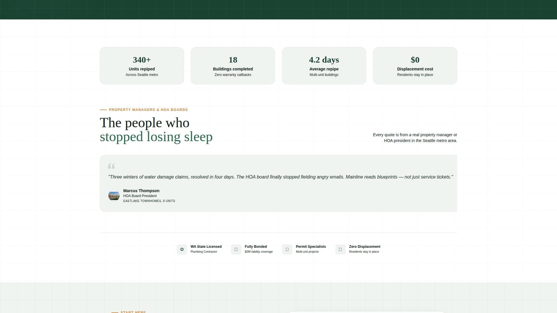 Mainline - Precision Condo Plumbing Landing Page Template