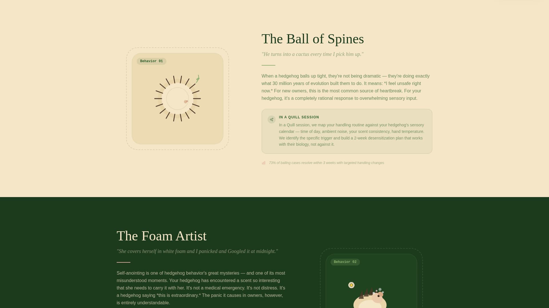 Quill - Trusted Hedgehogbehavior Landing Page Template