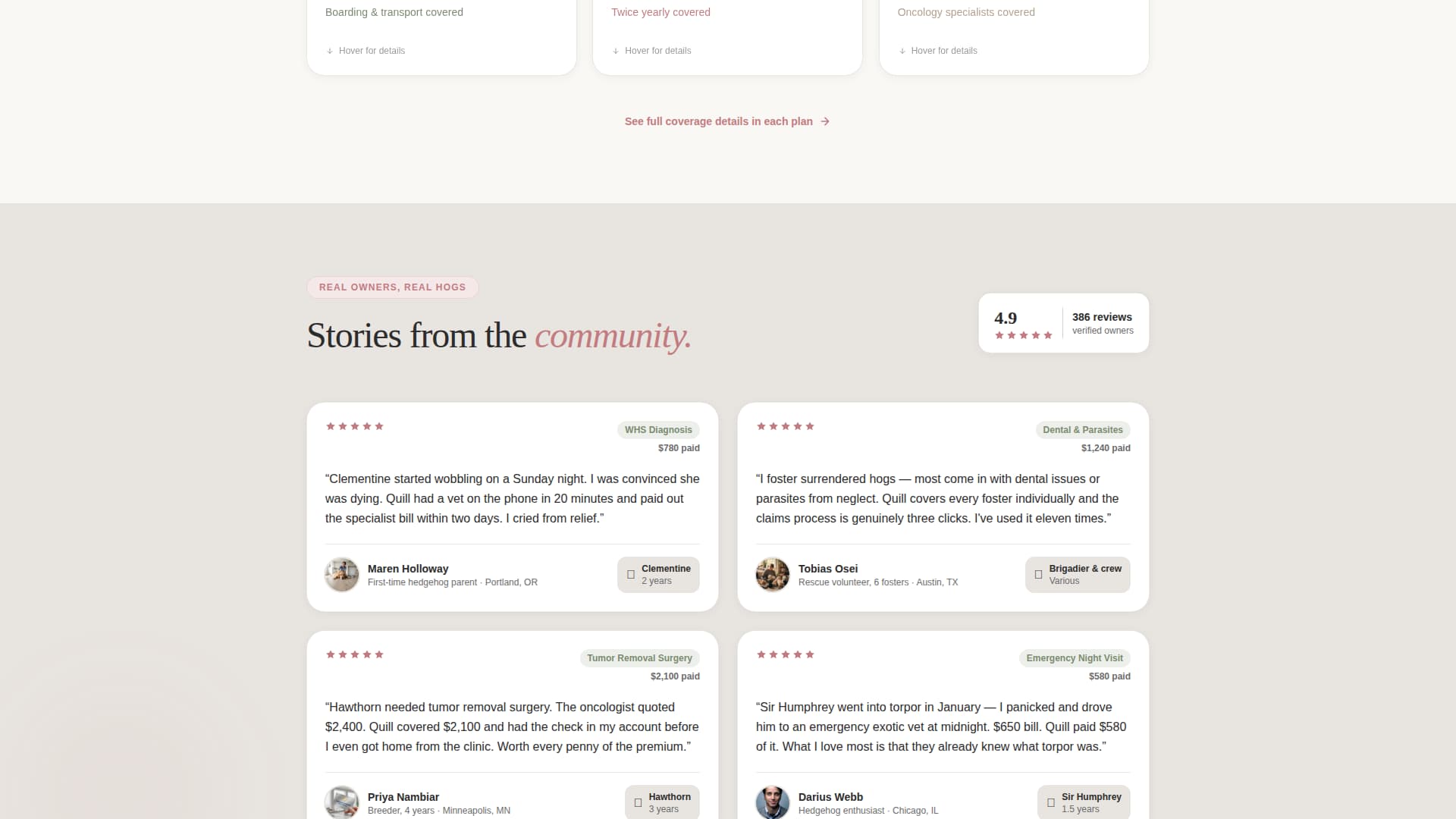 Quill - Trusted Hedgehoginsurance Landing Page Template