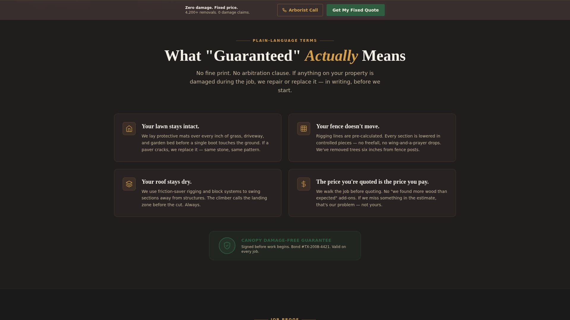 Canopy - Guaranteed Arborist Landing Page Template