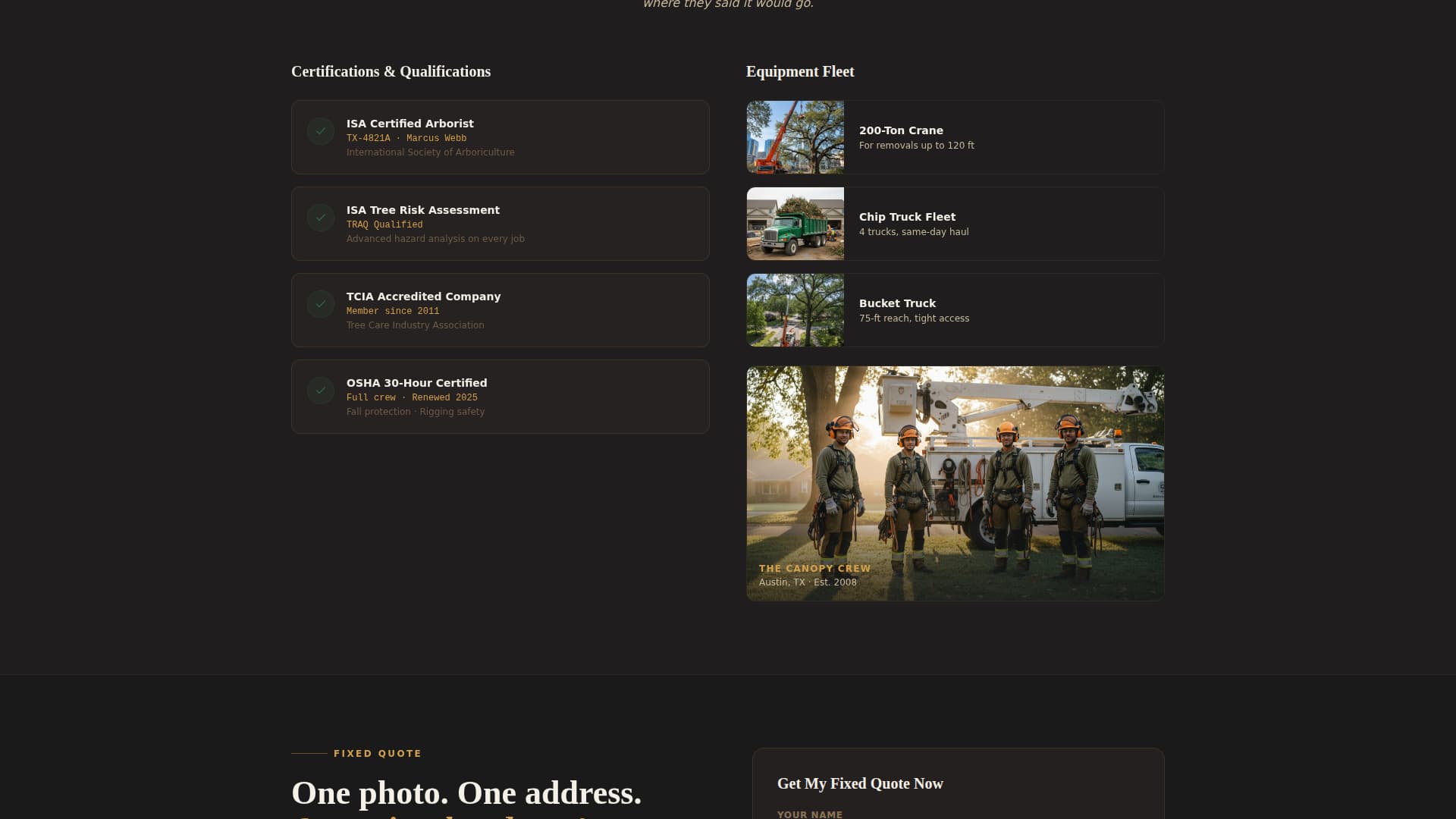 Canopy - Guaranteed Arborist Landing Page Template