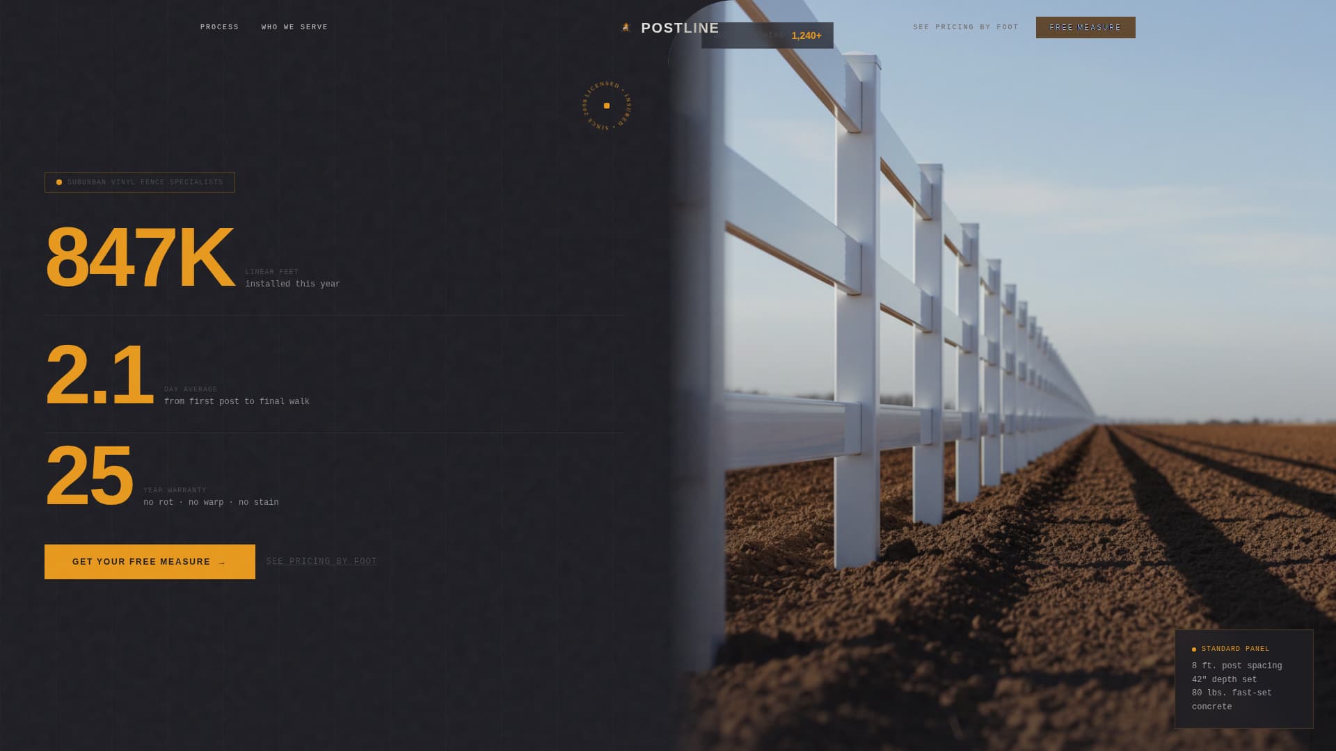 Postline - Durable Vinyl Fence Landing Page Template