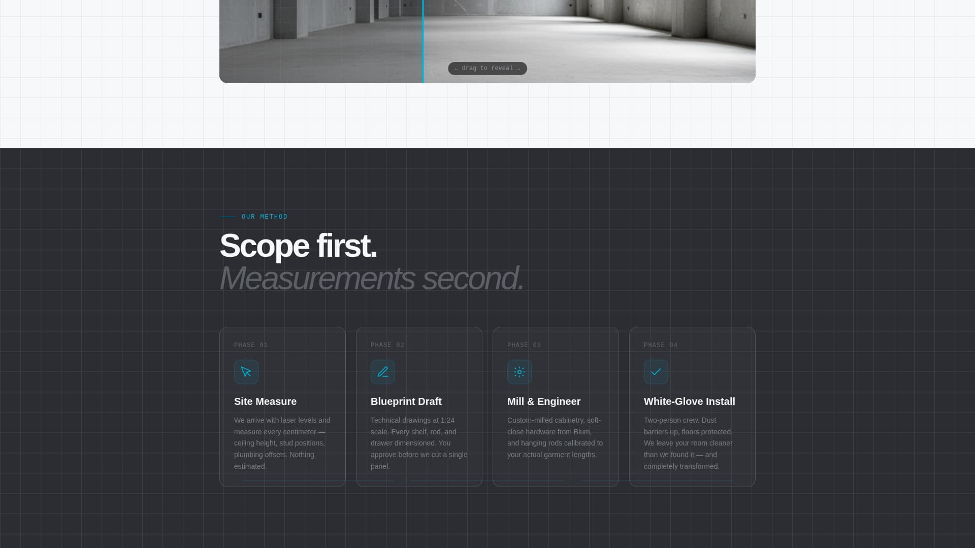 Wardrobe - Precision Closet Landing Page Template