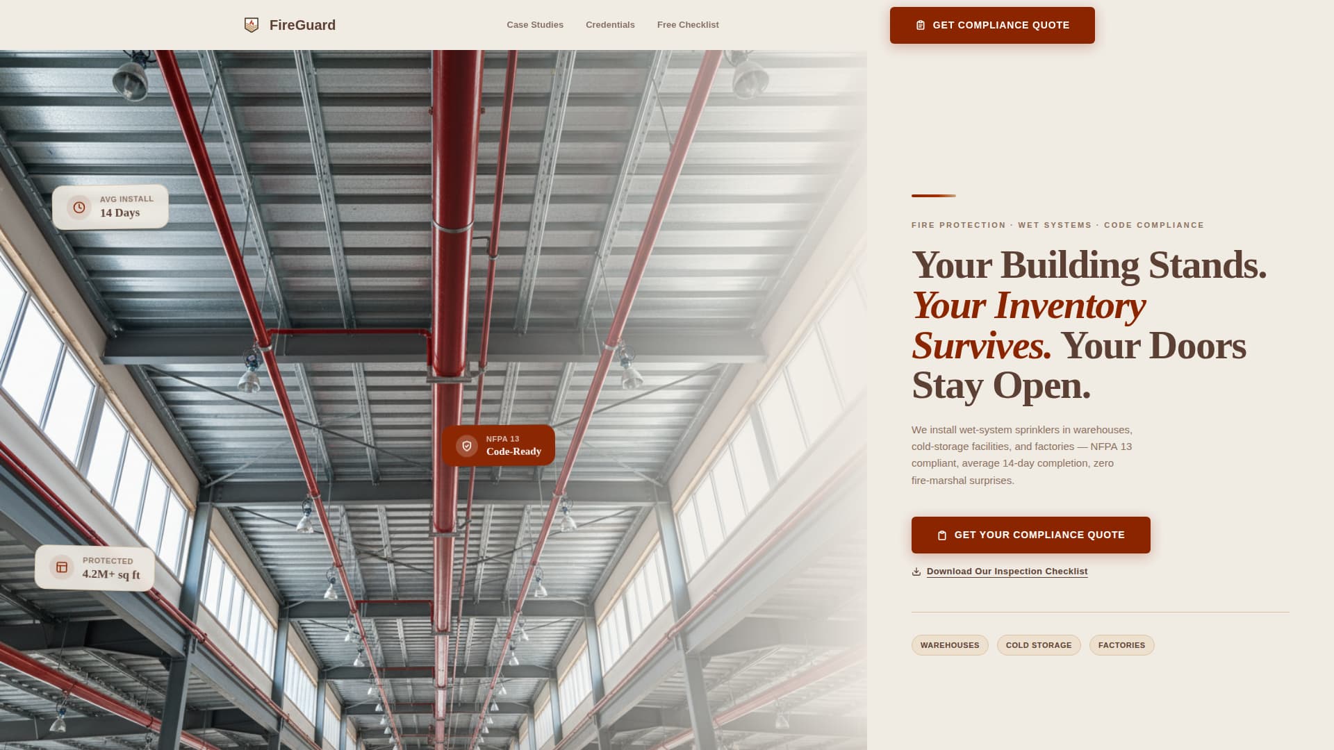 Fireguard - Reliable Fireprotection Landing Page Template
