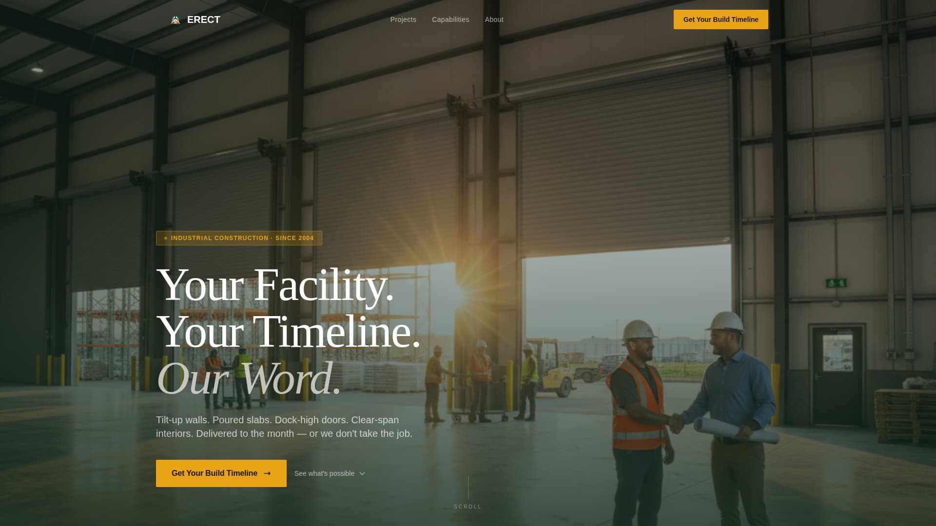 Erect - Precision Warehouse Landing Page Template