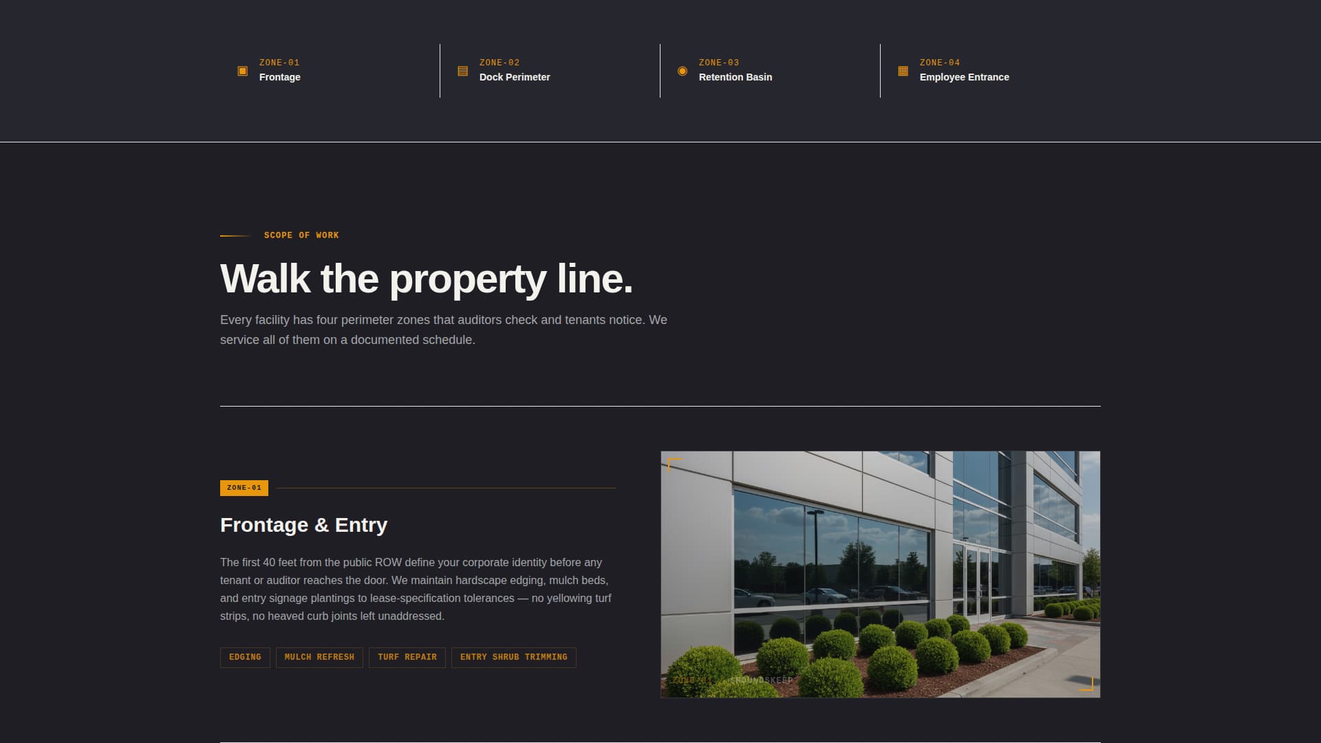 Groundskeep - Precision Industrial Landing Page Template